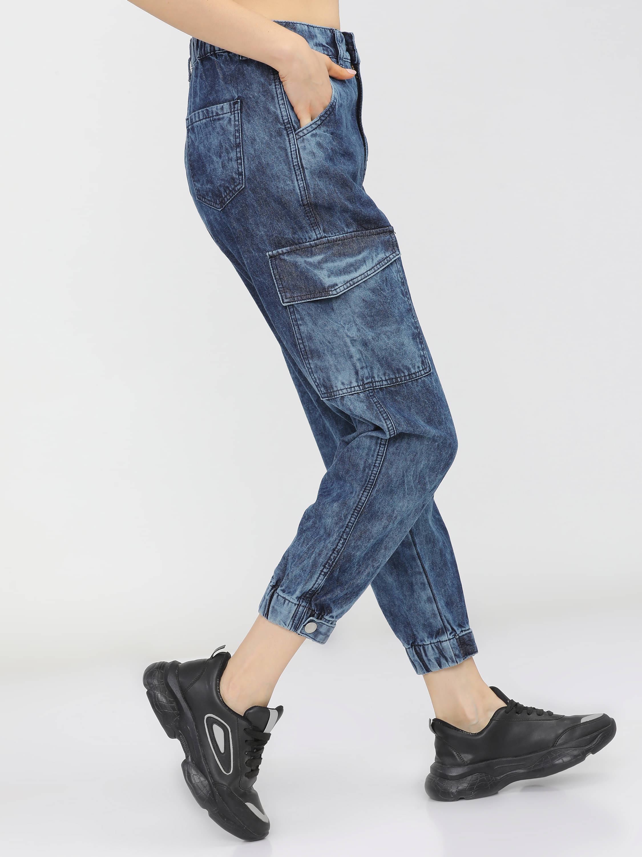     			Tokyo Talkies Women's Jogger Mid-Rise Jeans ( Dark Blue )