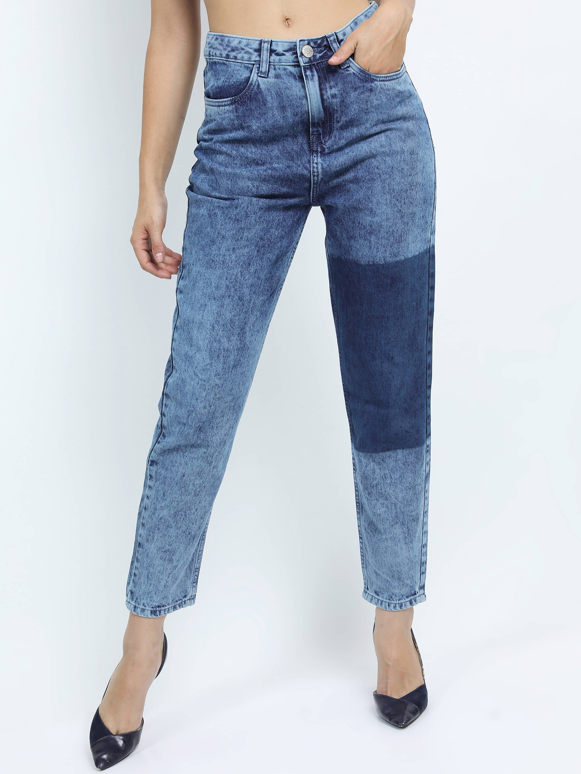     			Tokyo Talkies Women's Mom Fit Mid-Rise Jeans ( Blue )