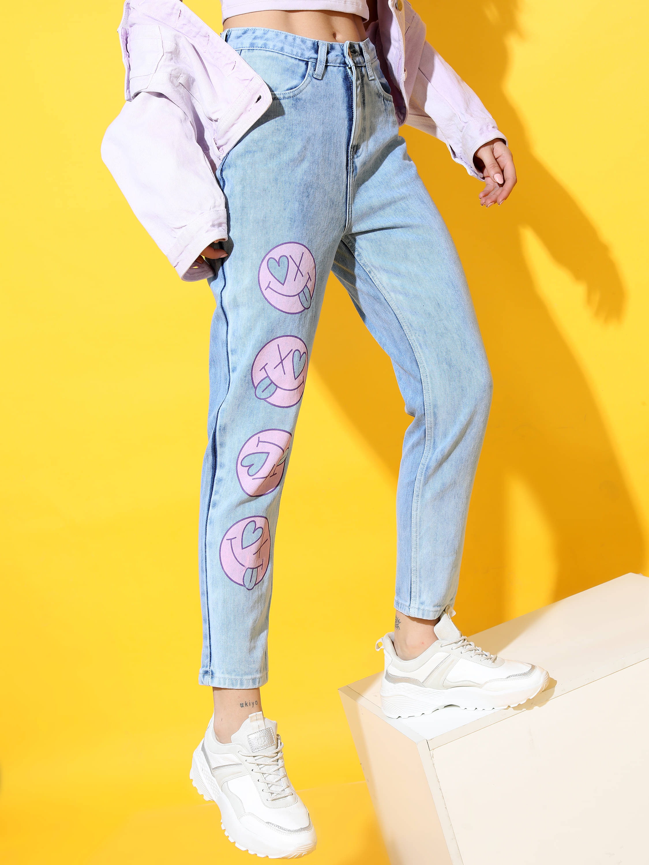     			Tokyo Talkies Women's Mom Fit Mid-Rise Jeans ( Light Blue )