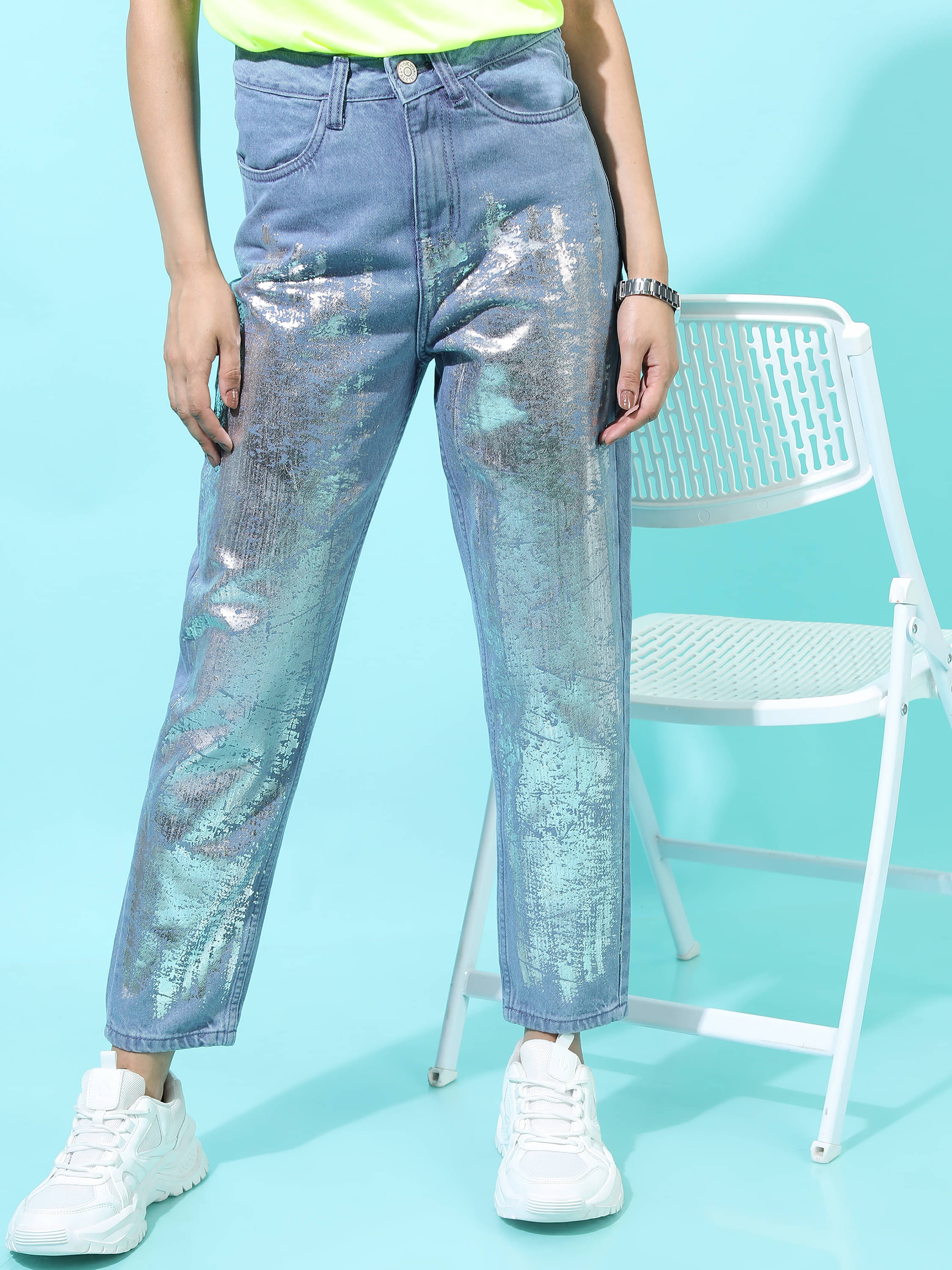     			Tokyo Talkies Women's Mom Fit Mid-Rise Jeans ( Light Blue )