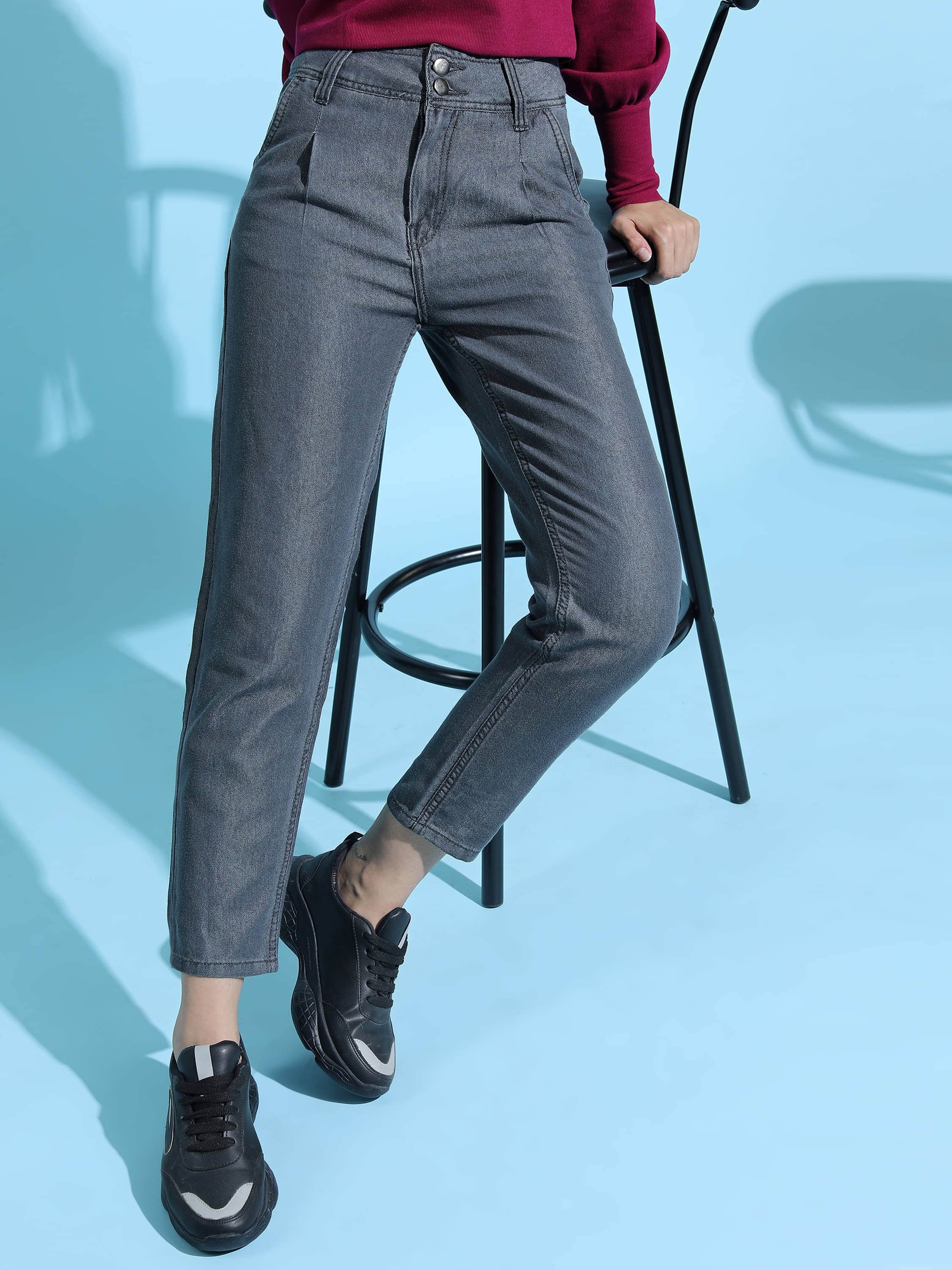     			Tokyo Talkies Women's Slim Fit Mid-Rise Jeans ( Charcoal )