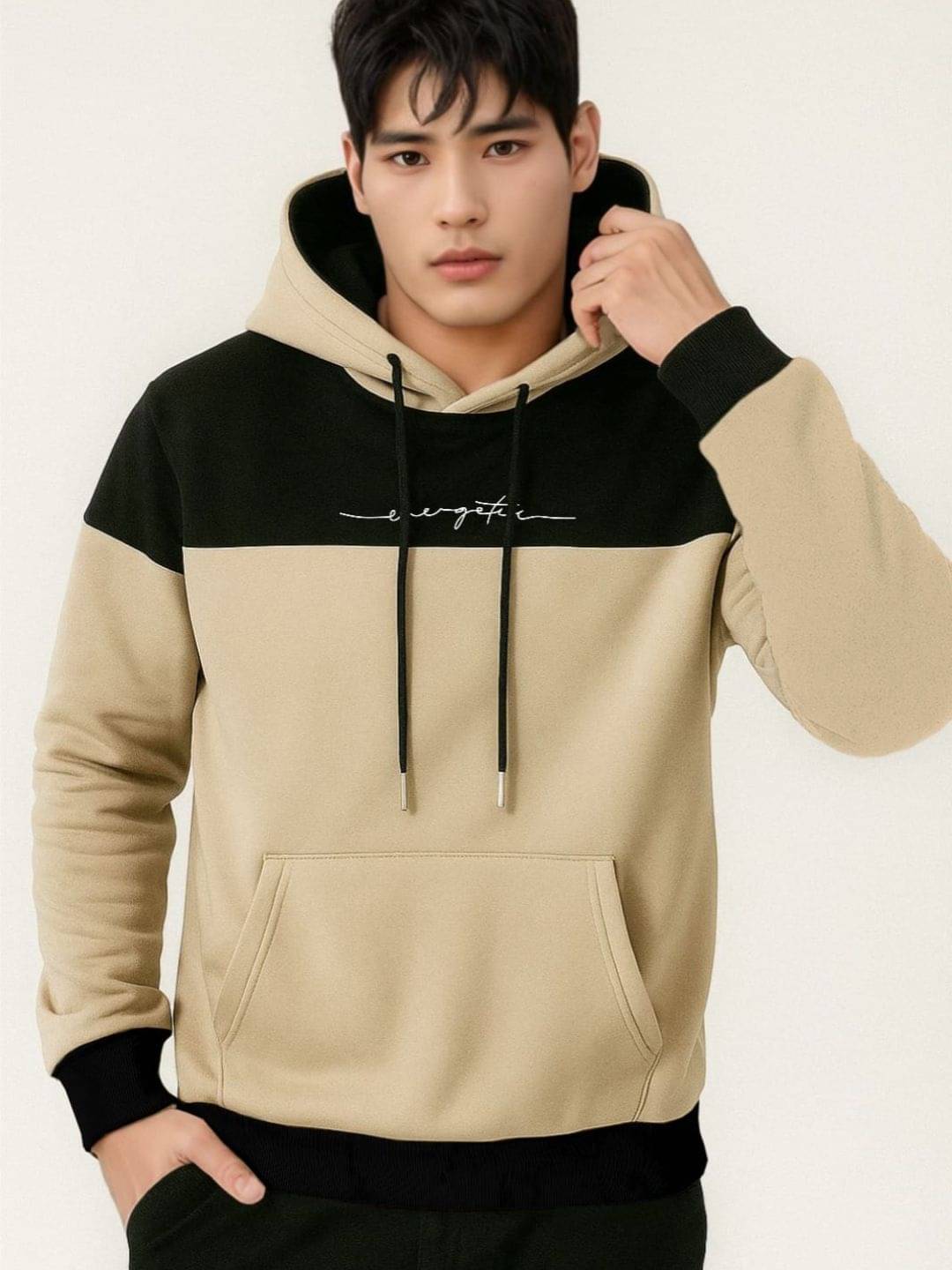     			TrendsTalk Fleece Hooded Men's Sweatshirt - Beige ( Pack of 1 )