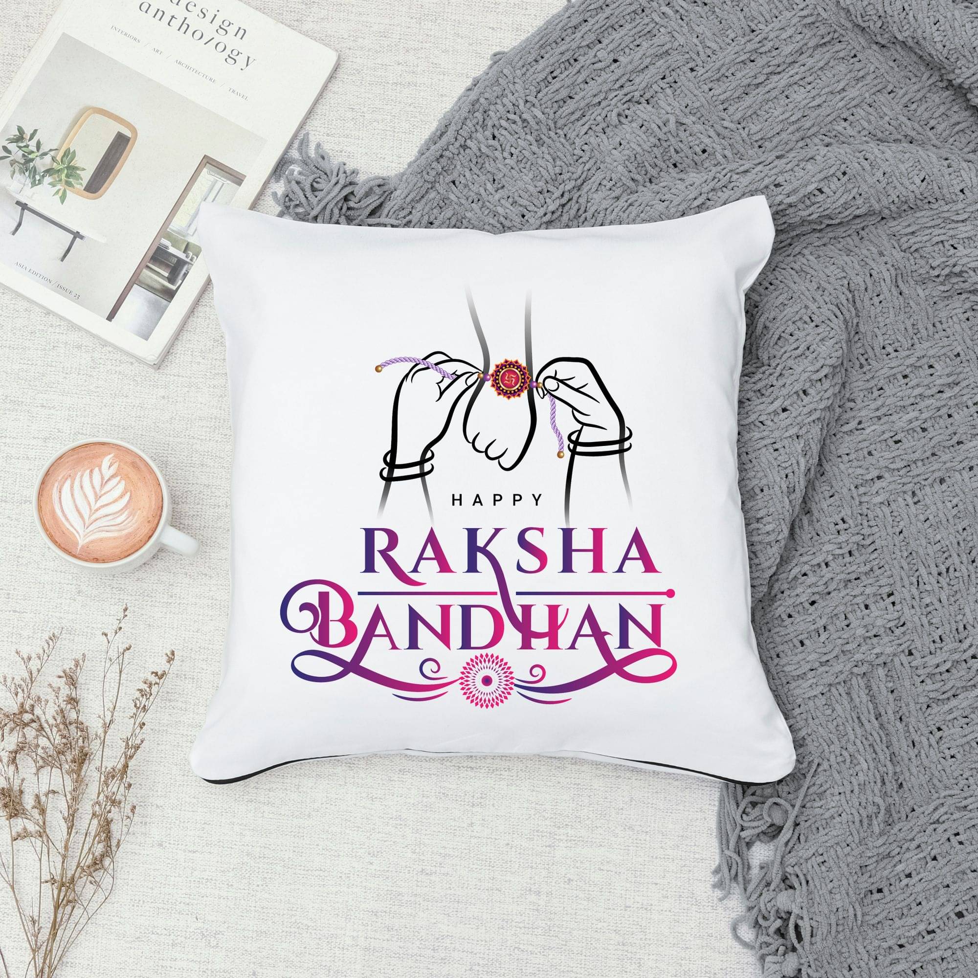 Vihaan Fashions Set of 1 Polyester Graphic Square Cushion Cover (30X30)cm - Multi Vihaan Fashions Set of 1 Polyester Graphic Square Cushion Cover (30X30)cm - Multi