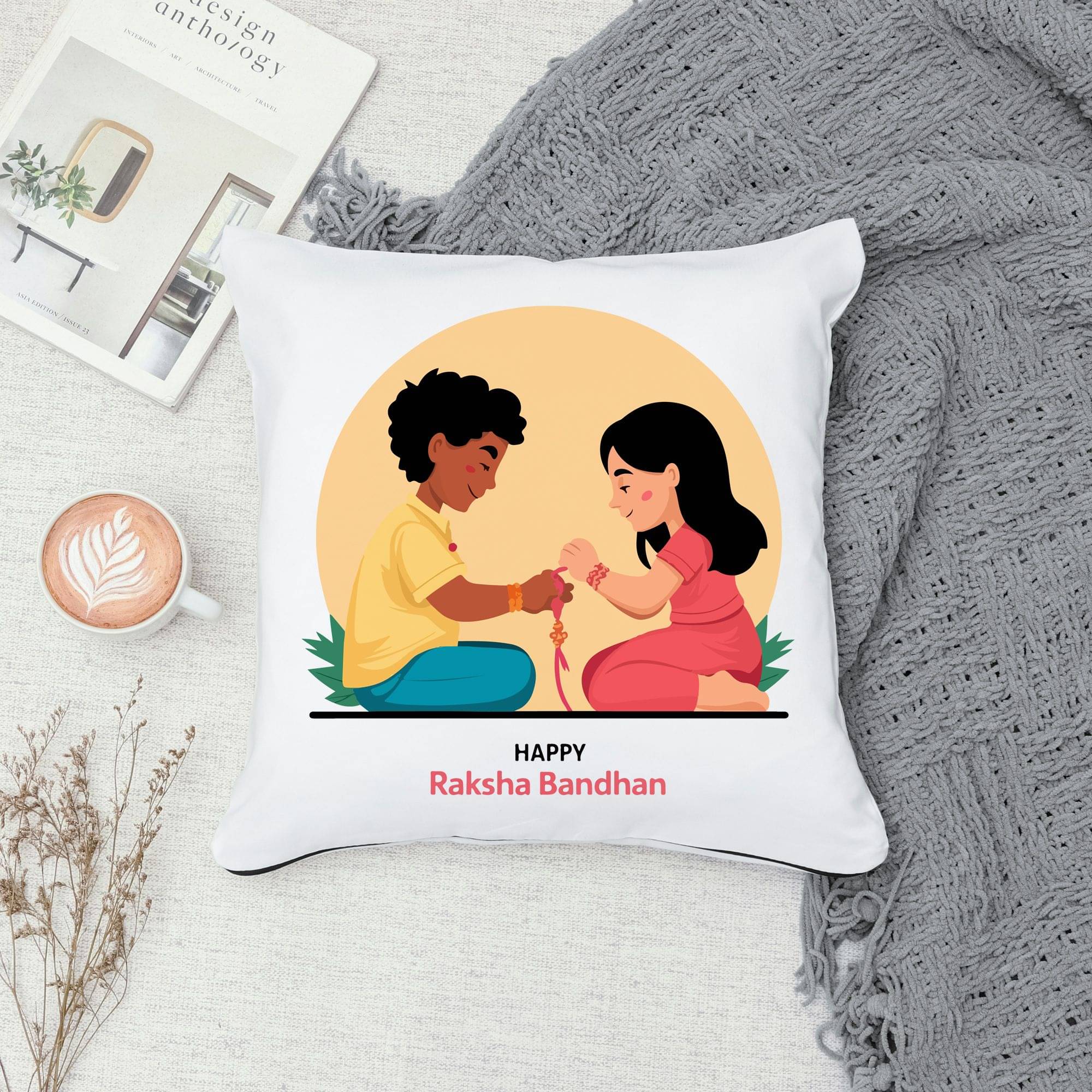     			Vihaan Fashions Set of 1 Polyester Graphic Square Cushion Cover (30X30)cm - Multi