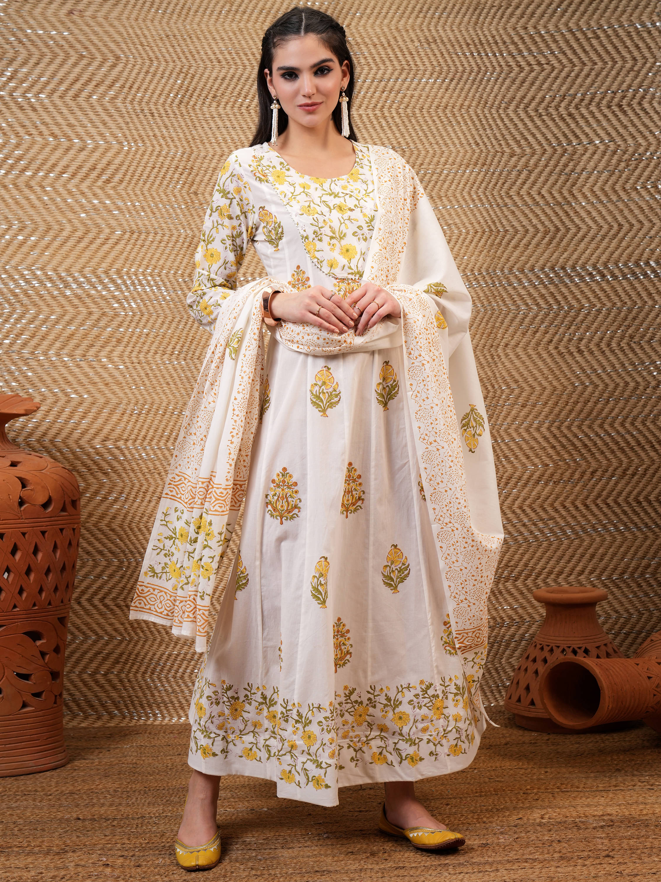     			Vishudh Women Cotton Printed A-line Dress ( Multi Color )