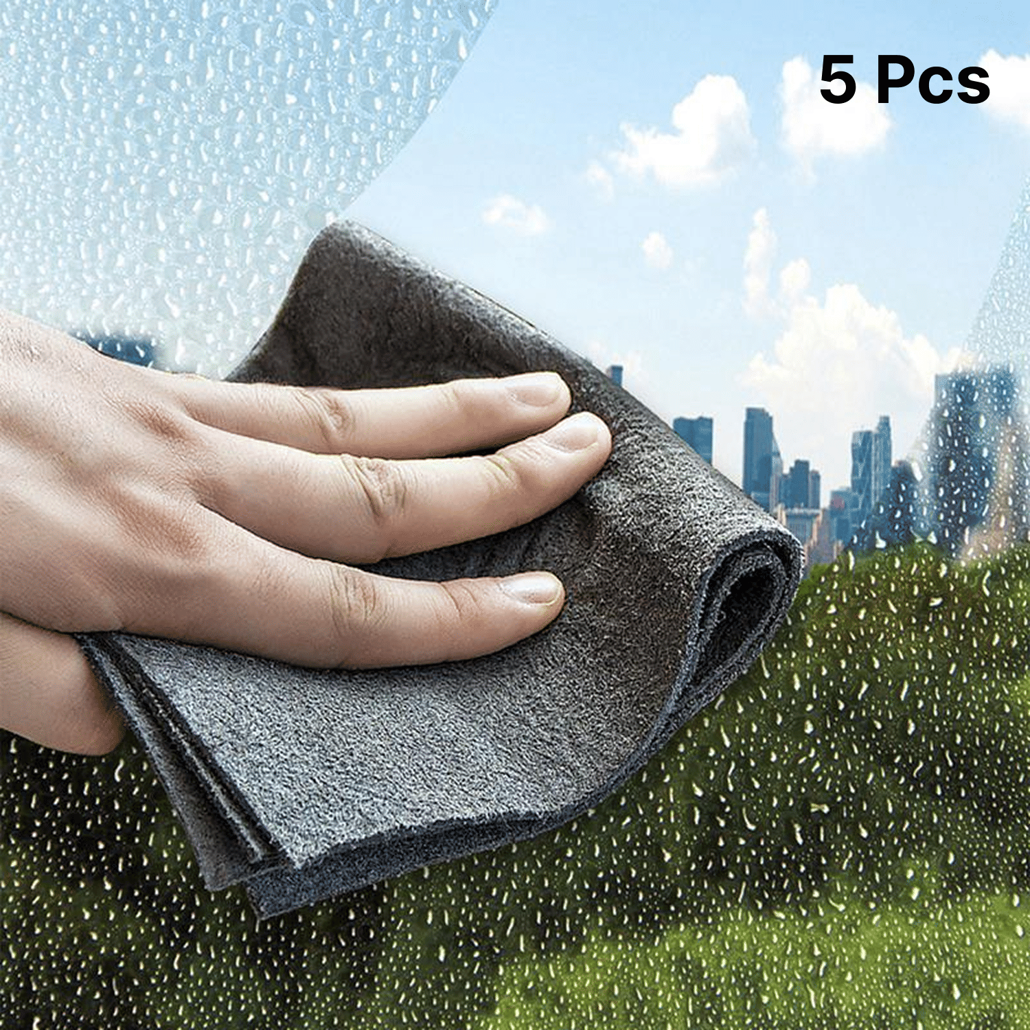 5 Pcs Microfiber Magic Cleaning Cloth Glass Wiping Rags No Trace Cleaning Dish Cloth Tableware     			5 Pcs Microfiber Magic Cleaning Cloth Glass Wiping Rags No Trace Cleaning Dish Cloth Tableware