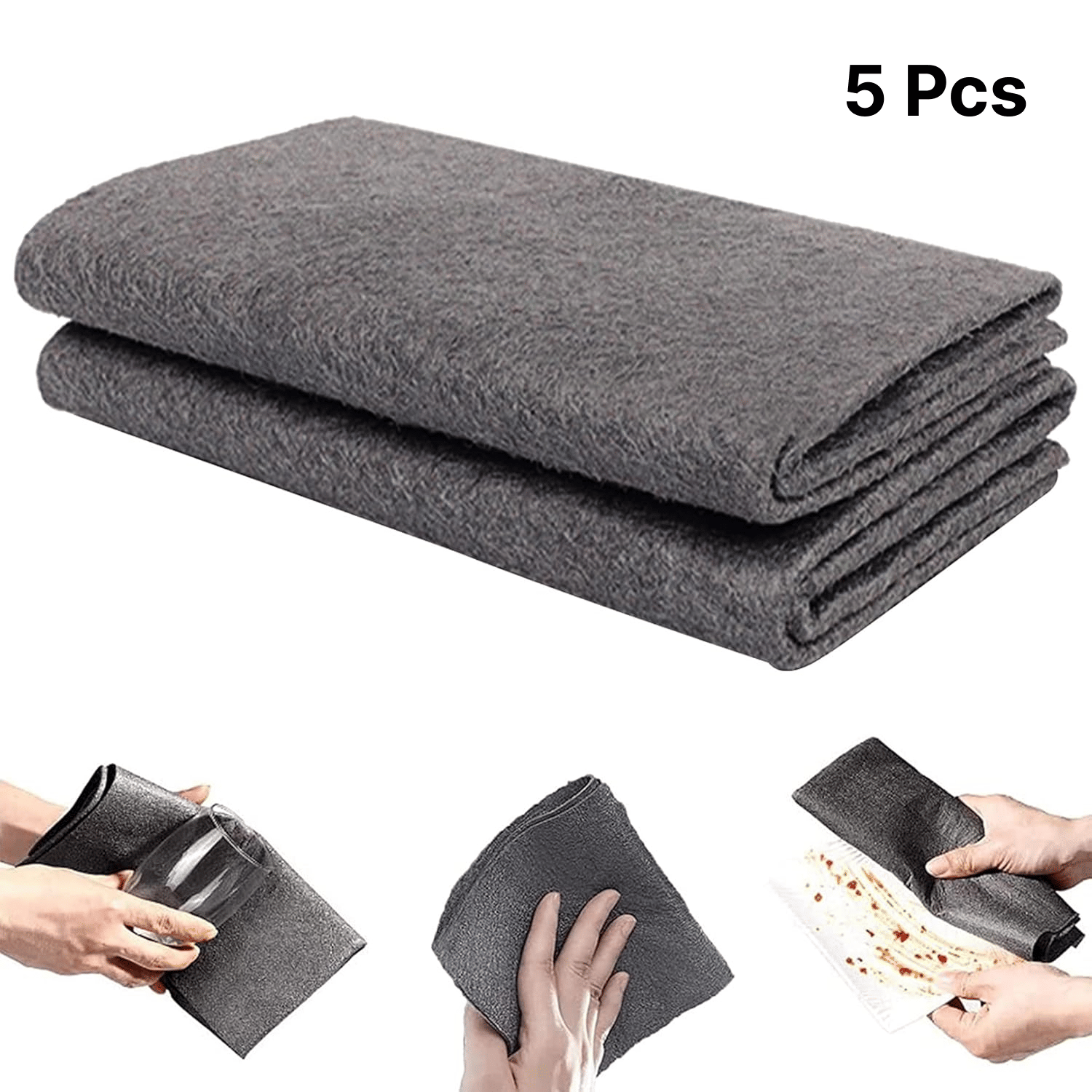 5 Pcs Microfiber Magic Cleaning Cloth Glass Wiping Rags No Trace Cleaning Dish Cloth Tableware     			5 Pcs Microfiber Magic Cleaning Cloth Glass Wiping Rags No Trace Cleaning Dish Cloth Tableware