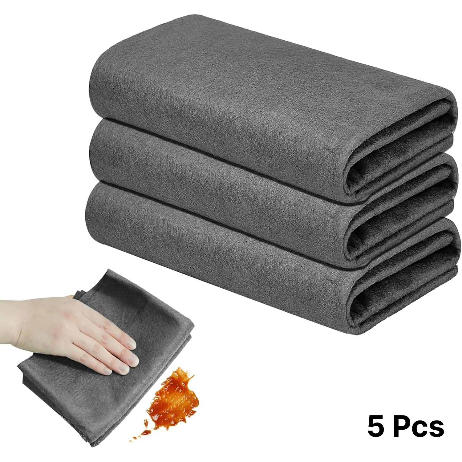 5 Pcs Microfiber Magic Cleaning Cloth Glass Wiping Rags No Trace Cleaning Dish Cloth Tableware     			5 Pcs Microfiber Magic Cleaning Cloth Glass Wiping Rags No Trace Cleaning Dish Cloth Tableware