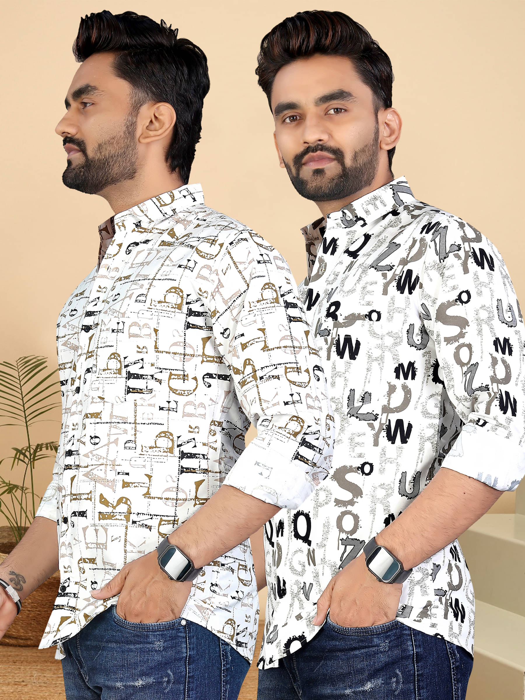     			ADWYN PETER 100% Cotton Regular Fit Printed Full Sleeves Men's Casual Shirt - Multicolor 13 ( Pack of 2 )