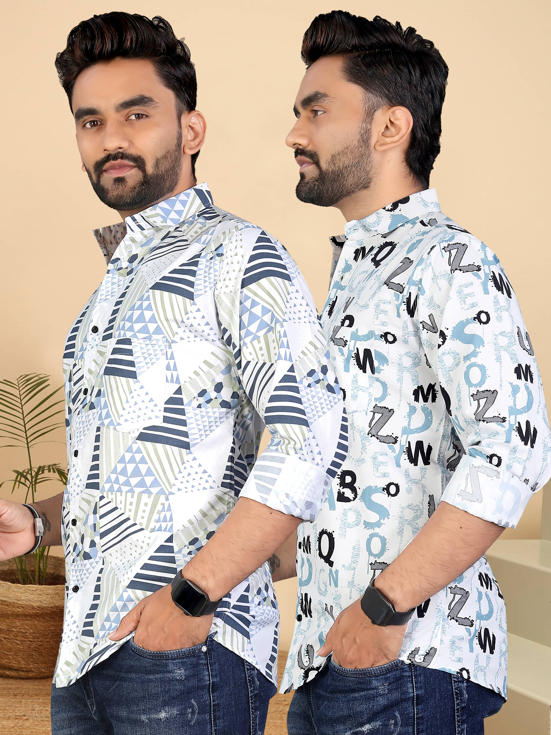     			ADWYN PETER 100% Cotton Regular Fit Printed Full Sleeves Men's Casual Shirt - Multicolor 6 ( Pack of 2 )