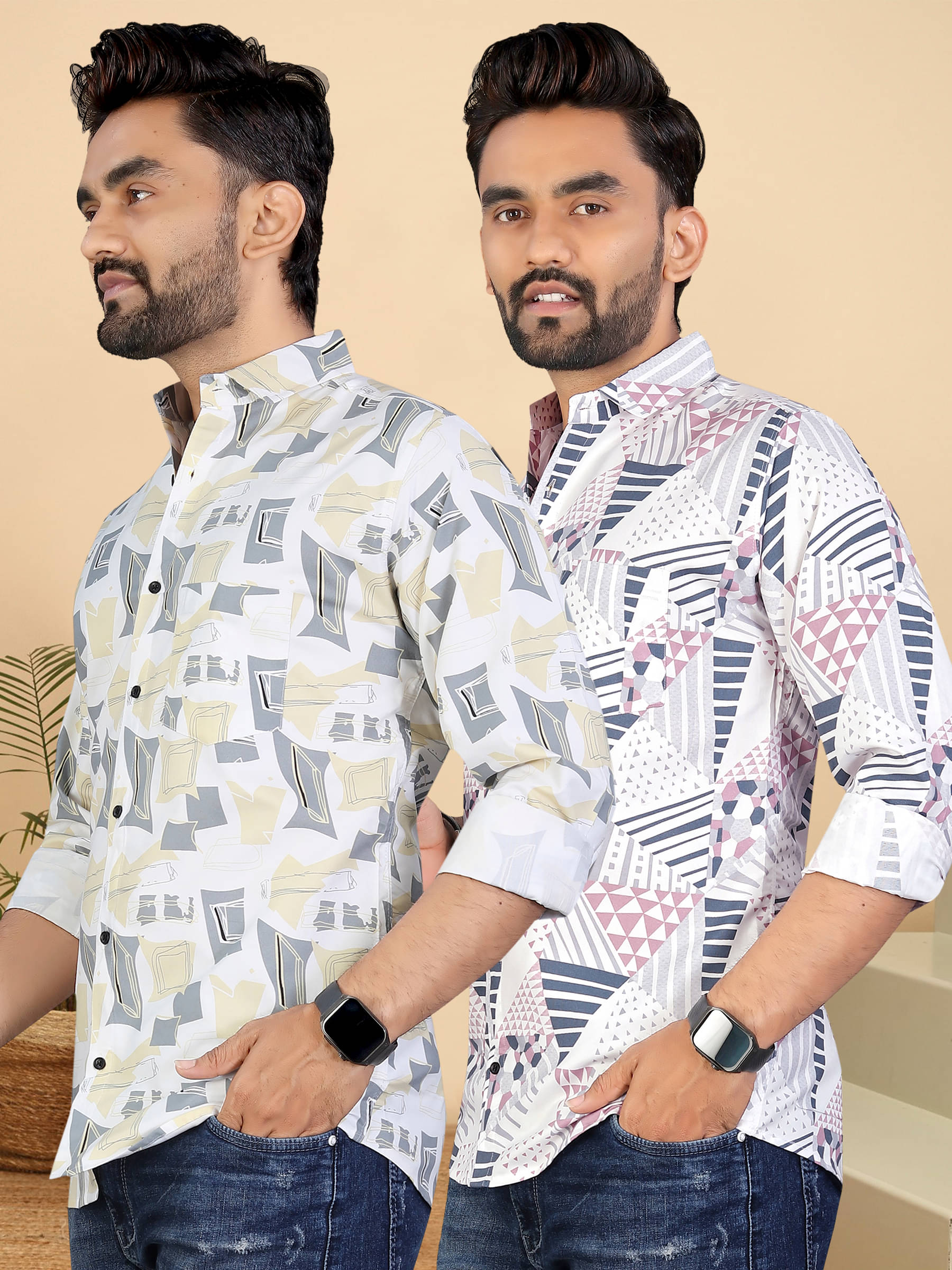     			ADWYN PETER 100% Cotton Regular Fit Printed Full Sleeves Men's Casual Shirt - Multicolor 13 ( Pack of 2 )