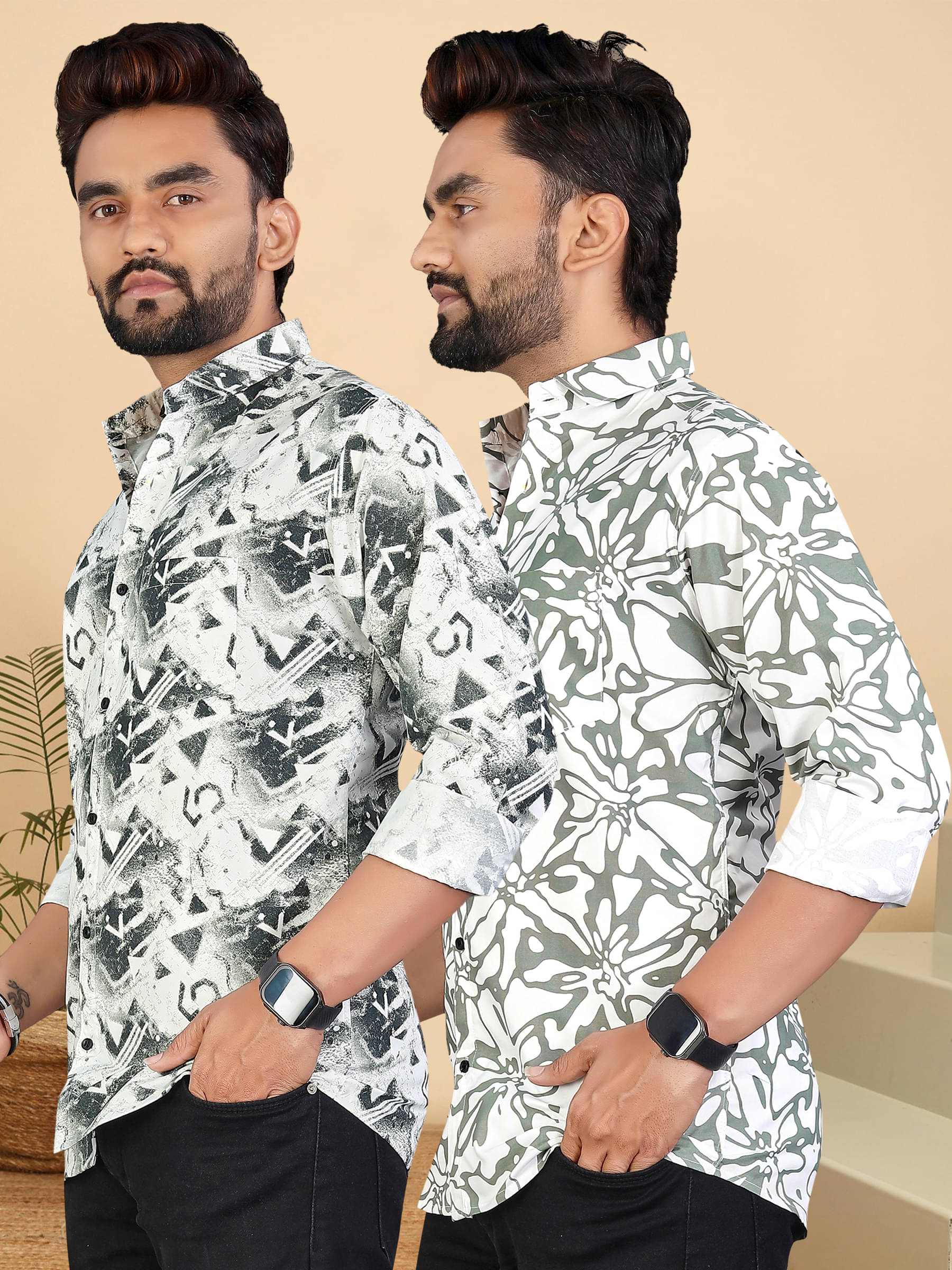     			ADWYN PETER 100% Cotton Regular Fit Printed Full Sleeves Men's Casual Shirt - Multicolor 15 ( Pack of 2 )