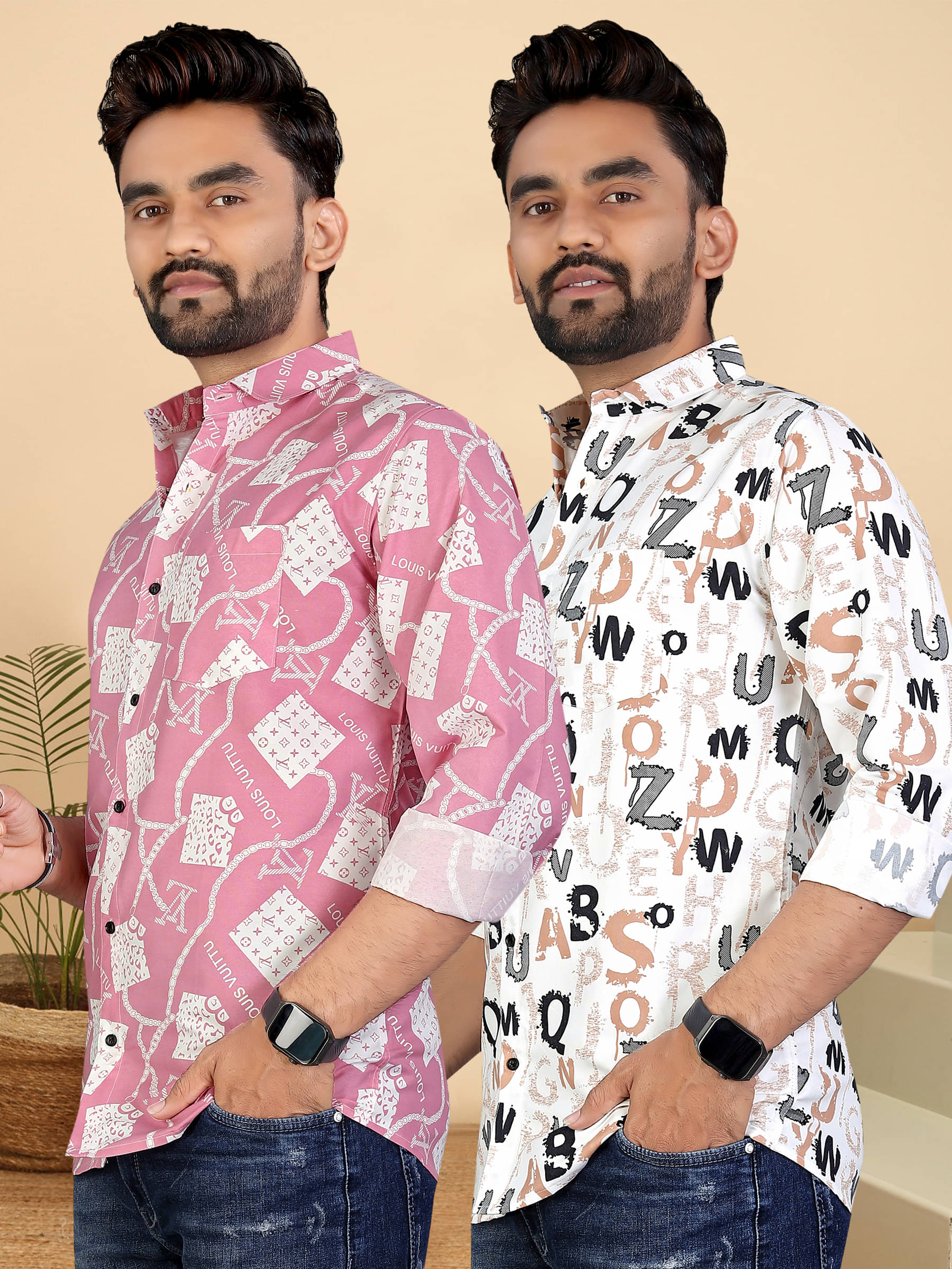     			ADWYN PETER 100% Cotton Regular Fit Printed Full Sleeves Men's Casual Shirt - Multicolor 13 ( Pack of 2 )