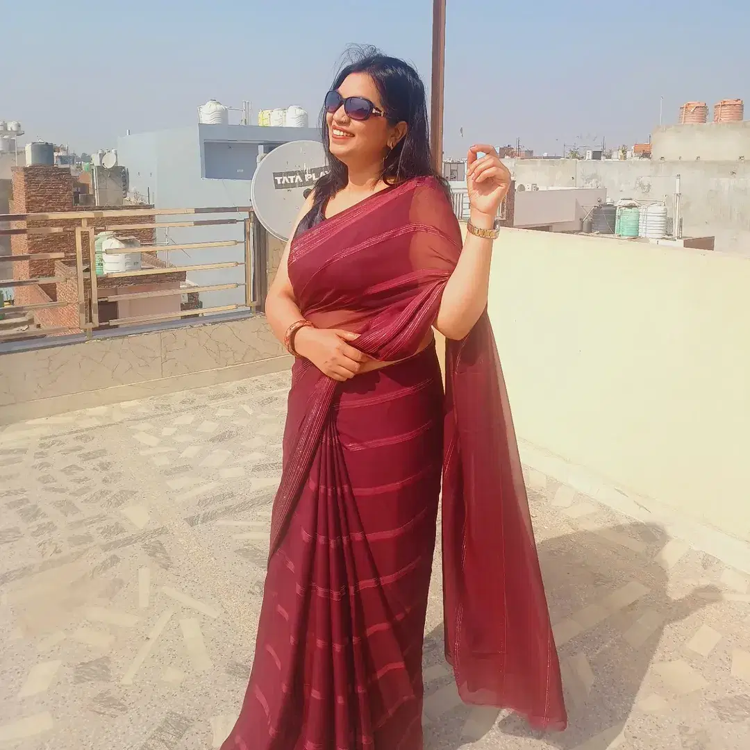ANAND SAREES Georgette Embellished Ilkal Saree With Unstitched Blouse Piece ( Brown ) ANAND SAREES Georgette Embellished Ilkal Saree With Unstitched Blouse Piece ( Brown )