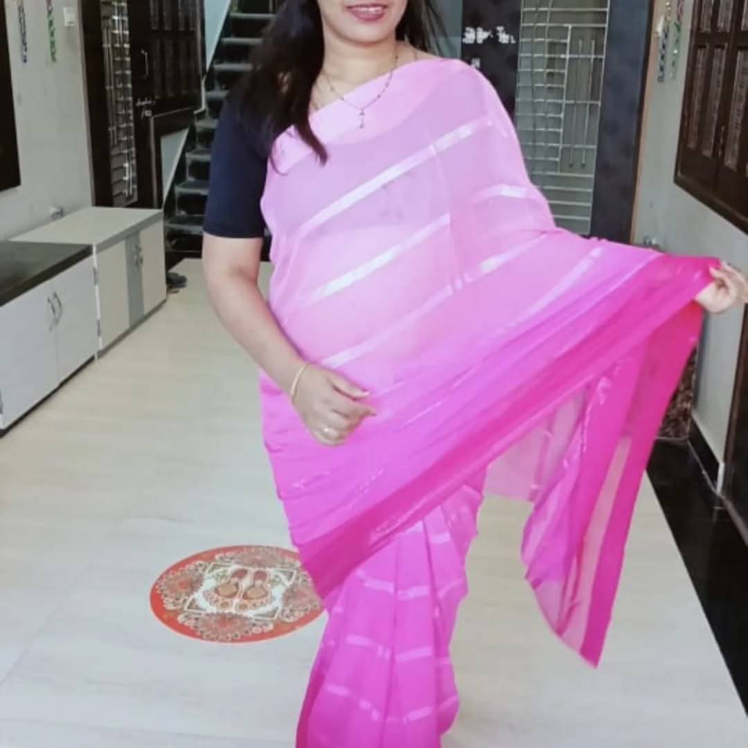     			ANAND SAREES Georgette Embellished Ilkal Saree With Unstitched Blouse Piece ( Pink )
