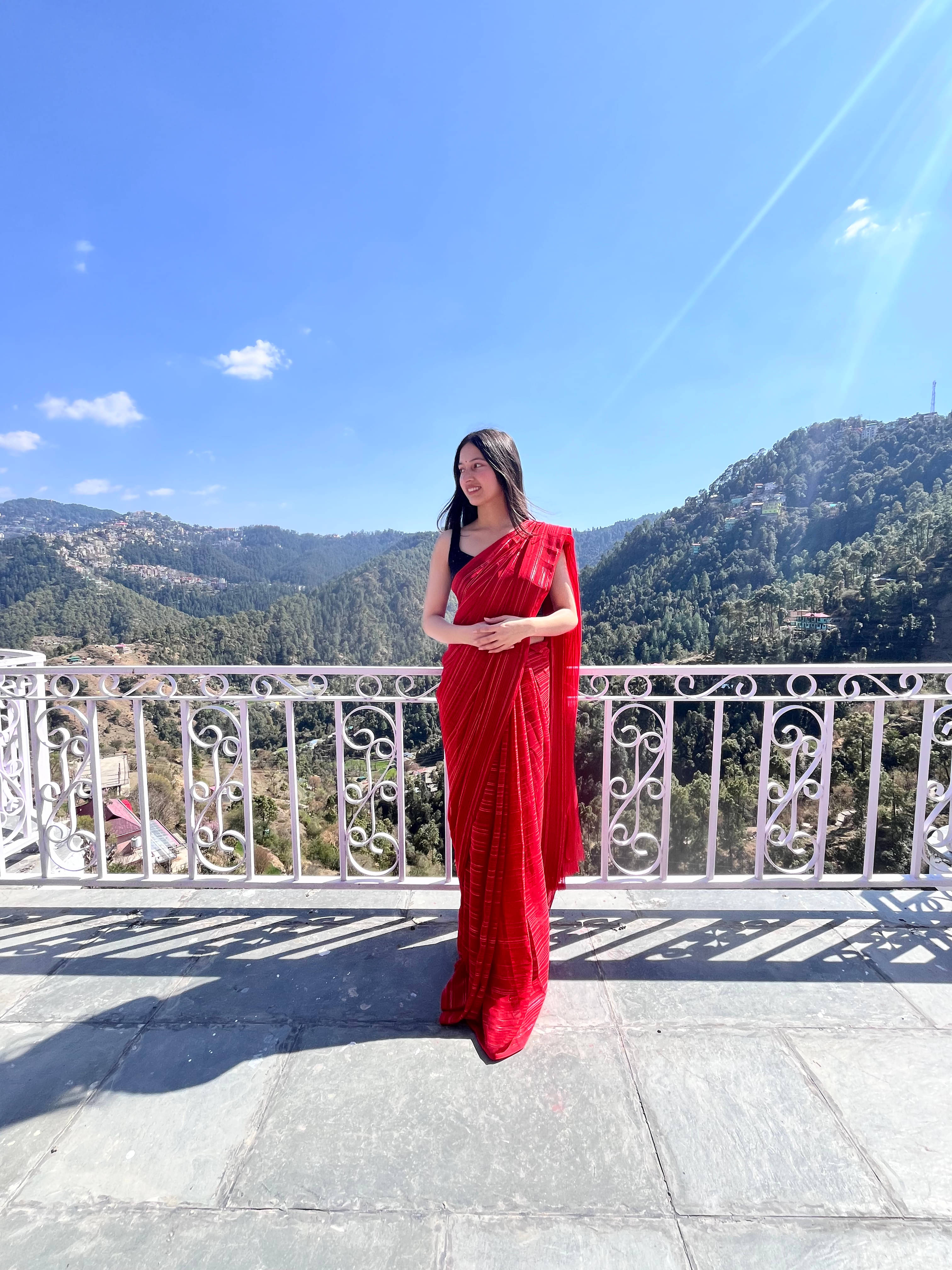     			ANAND SAREES Georgette Embellished Ilkal Saree With Unstitched Blouse Piece ( Red )