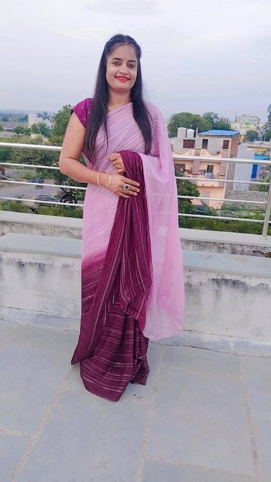     			ANAND SAREES Georgette Embellished Ilkal Saree With Unstitched Blouse Piece ( Rani )