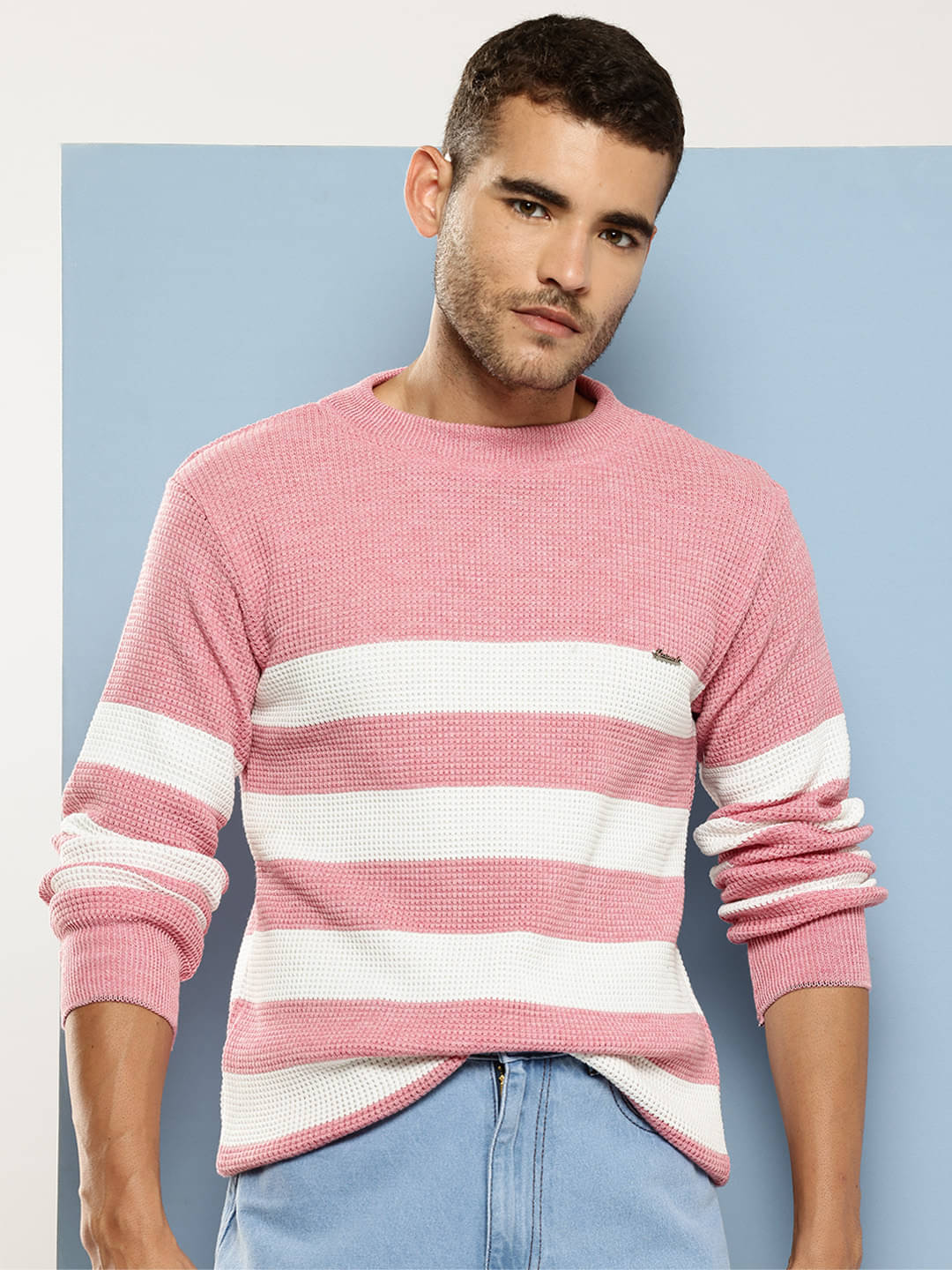 Aarika Woollen Round Neck Men's Full Sleeves Pullover Sweater - Pink ( Pack of 1 ) Aarika Woollen Round Neck Men's Full Sleeves Pullover Sweater - Pink ( Pack of 1 )