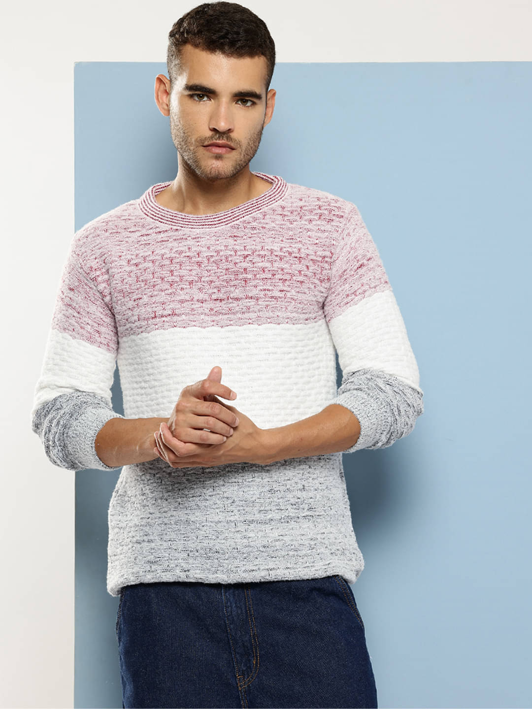     			Aarika Woollen Round Neck Men's Full Sleeves Pullover Sweater - Maroon ( Pack of 1 )