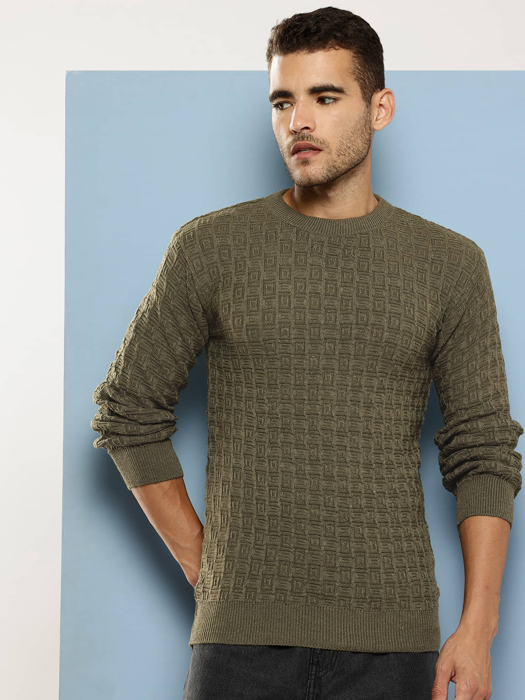 Aarika Woollen Round Neck Men's Full Sleeves Pullover Sweater - Green ( Pack of 1 ) Aarika Woollen Round Neck Men's Full Sleeves Pullover Sweater - Green ( Pack of 1 )
