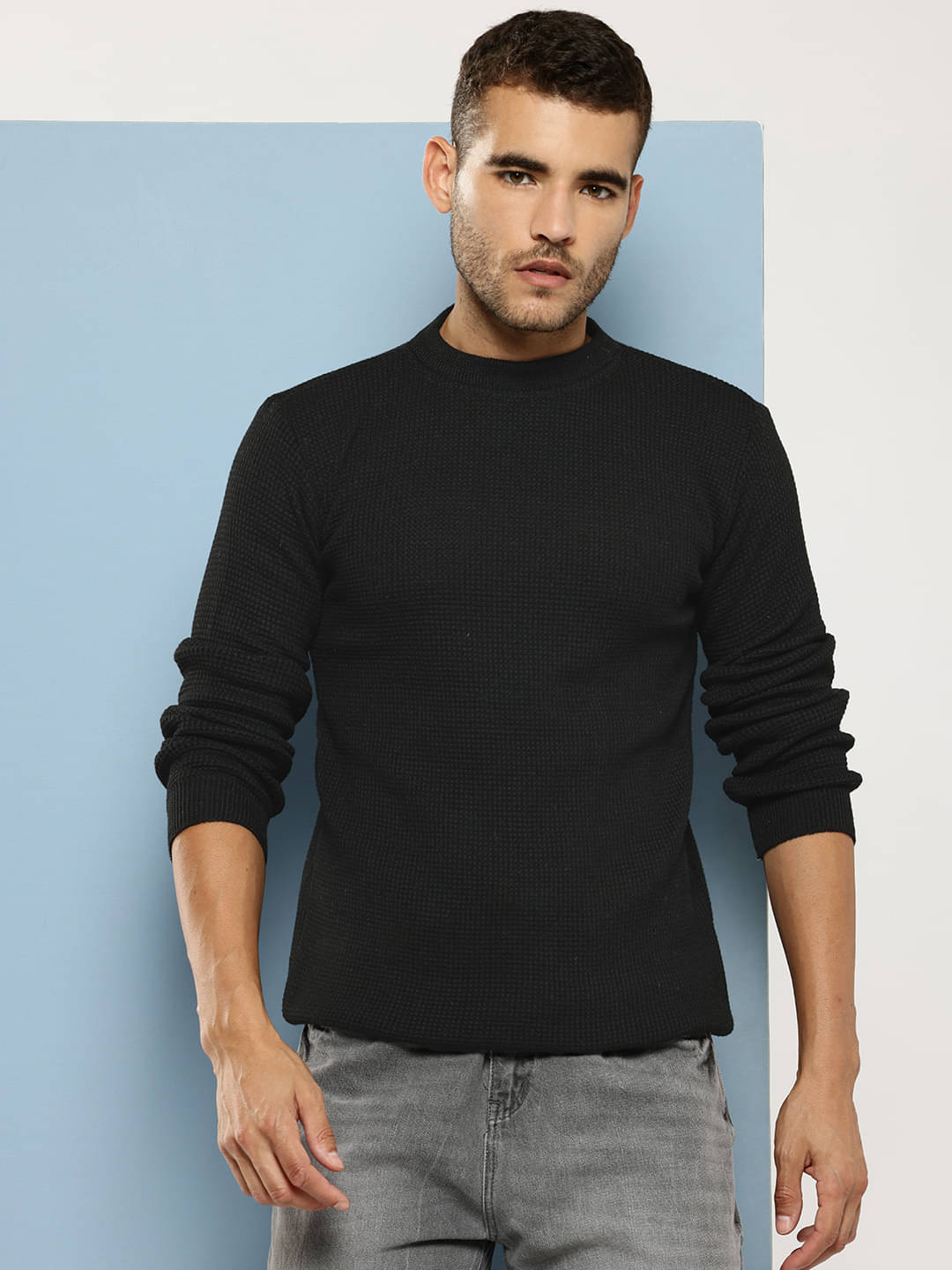 Aarika Woollen Round Neck Men's Full Sleeves Pullover Sweater - Black ( Pack of 1 )     			Aarika Woollen Round Neck Men's Full Sleeves Pullover Sweater - Black ( Pack of 1 )