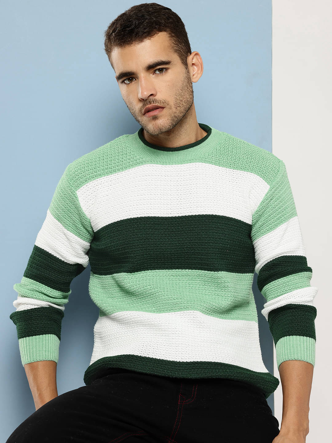     			Aarika Woollen Round Neck Men's Full Sleeves Pullover Sweater - Green ( Pack of 1 )