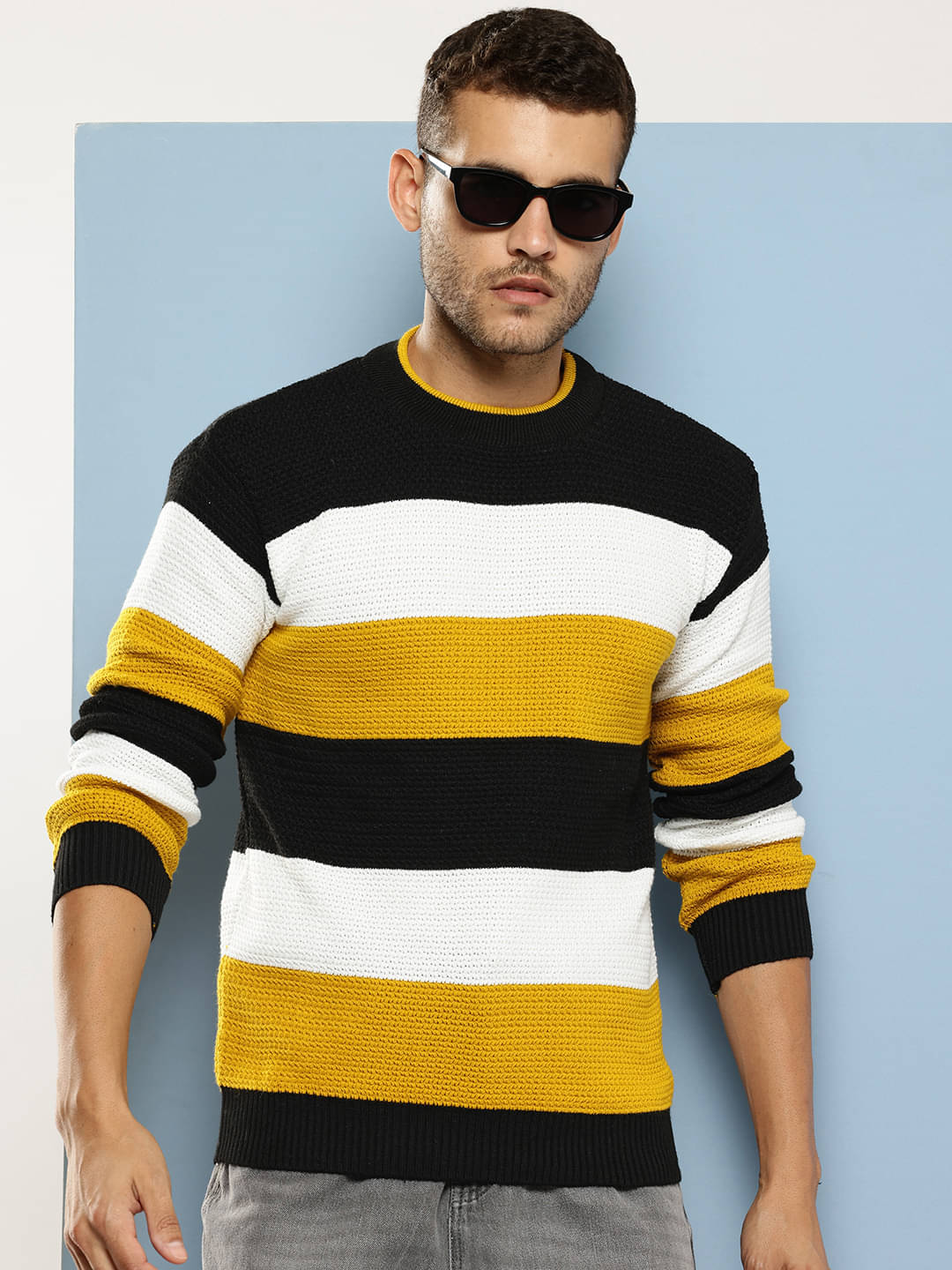     			Aarika Woollen Round Neck Men's Full Sleeves Pullover Sweater - Yellow ( Pack of 1 )