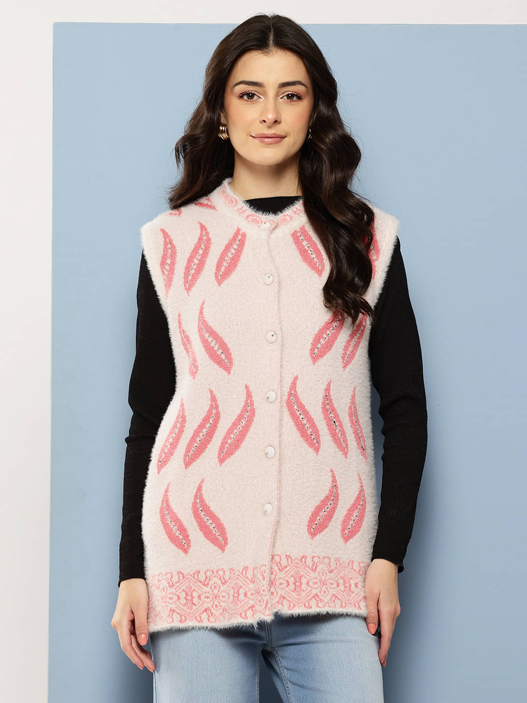     			Aarika Woollen Round Neck Women's Buttoned Cardigans - Off White ( Pack of 1 )