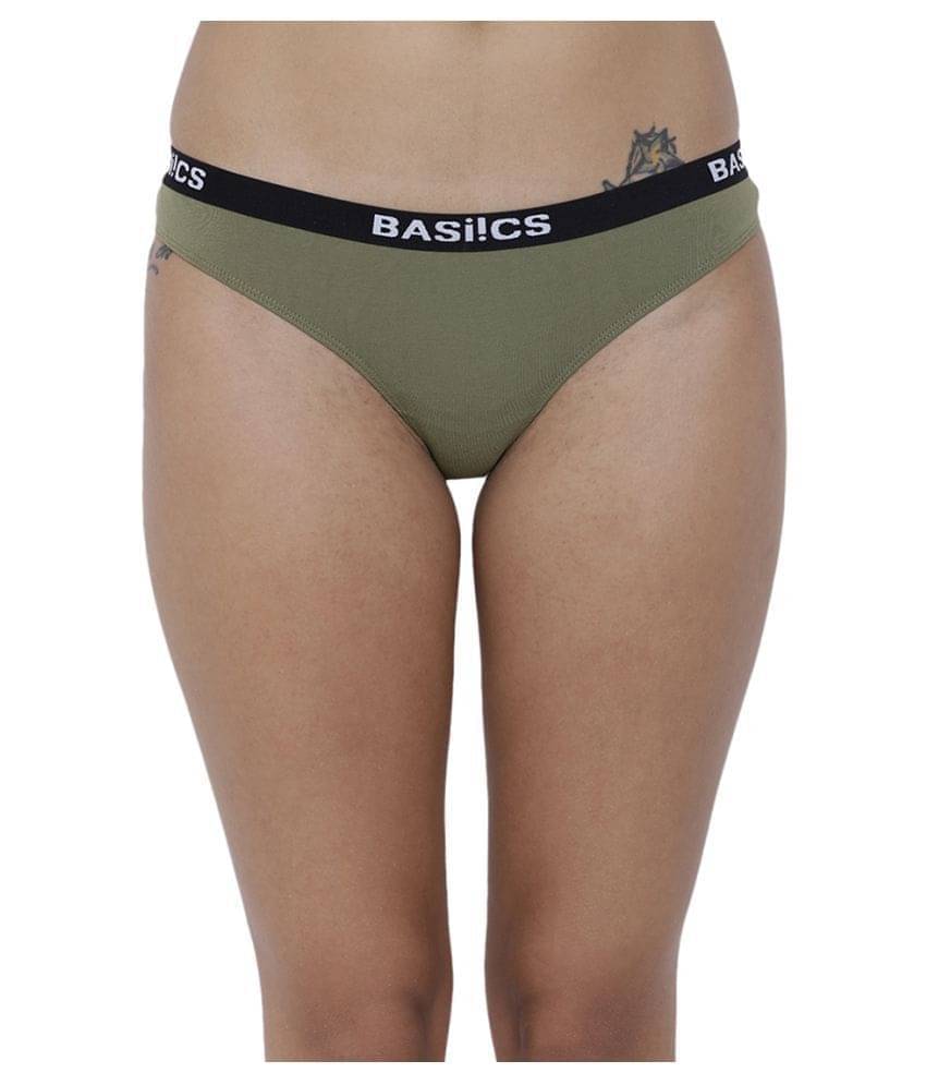     			BASIICS By La Intimo Cotton Lycra Briefs ( Green , Pack of 1 )
