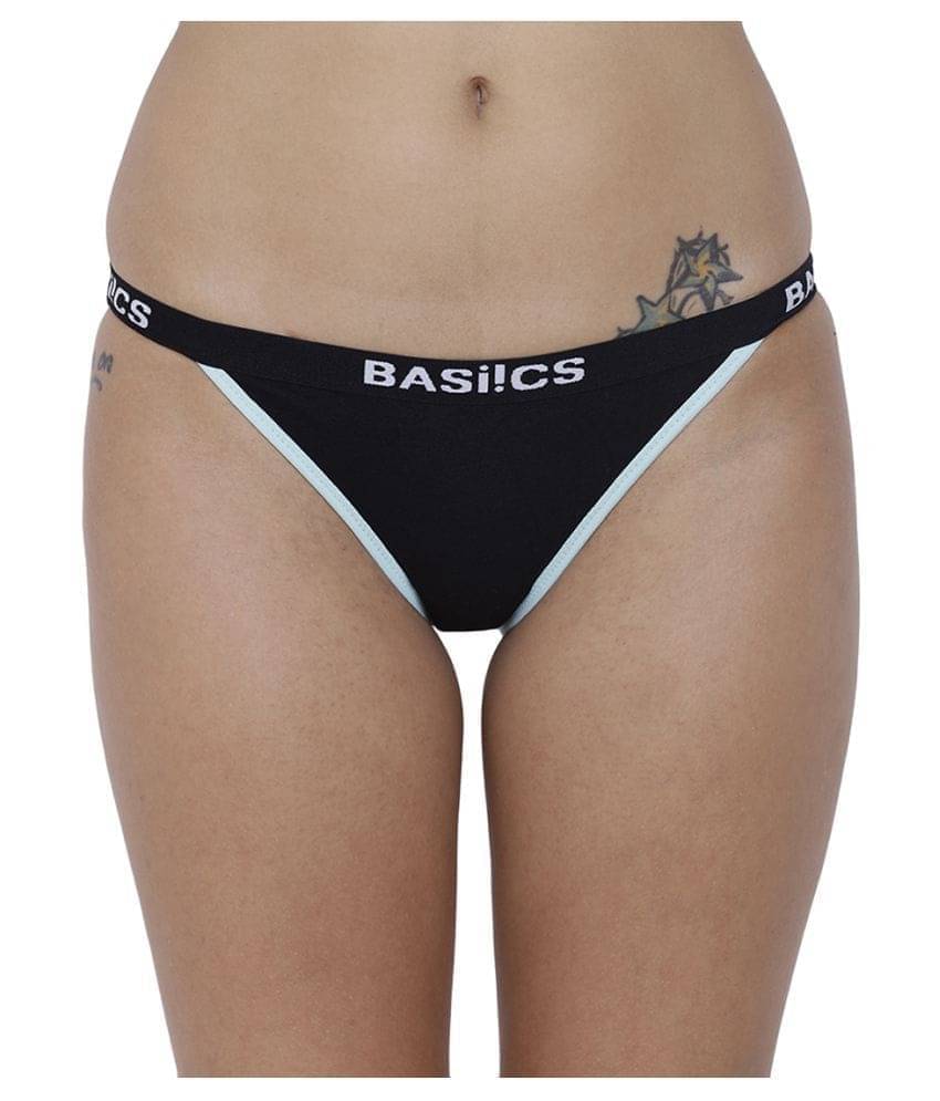     			BASIICS By La Intimo Cotton Lycra Briefs ( Black , Pack of 1 )