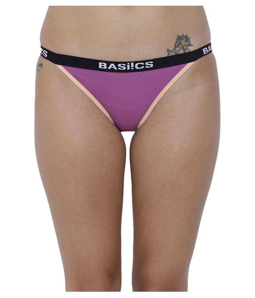 BASIICS By La Intimo Cotton Lycra Briefs ( Purple , Pack of 1 ) BASIICS By La Intimo Cotton Lycra Briefs ( Purple , Pack of 1 )