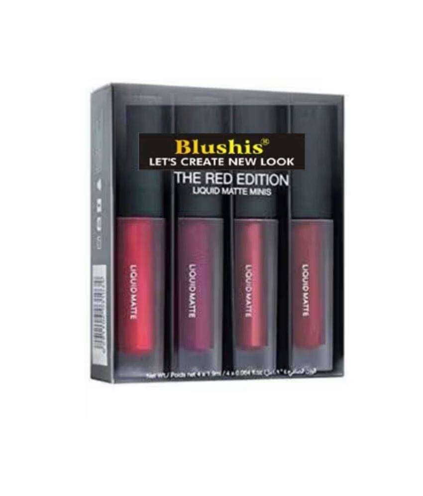     			BLUSHIS Long Lasting Multicolor Matte Lipstick (Pack of 4)