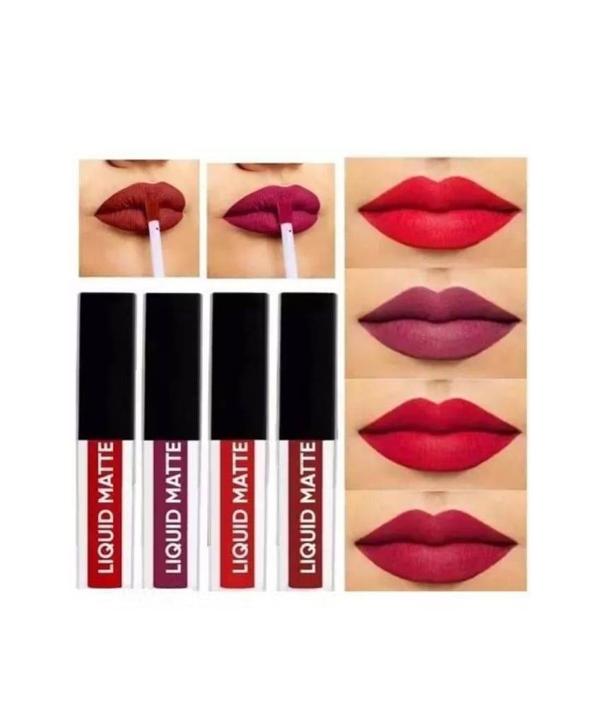     			Blushis Non Transfer Mini Lipstick Red ,Purple, Maroon, and Magenta(Pack of 4) 16 ml