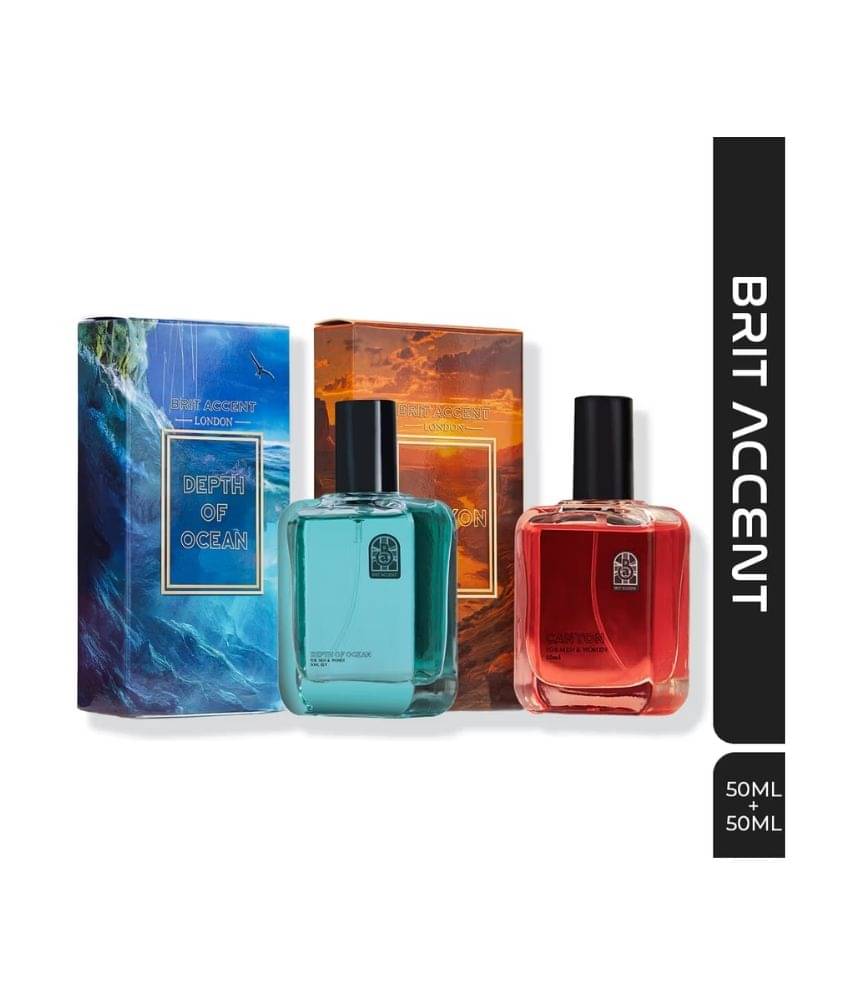 Brit Accent Eau De Toilette (EDT) Woody, Fresh, Smoky Mild -Fragrance For Unisex 50ml Each ( Pack of 2 ) Brit Accent Eau De Toilette (EDT) Woody, Fresh, Smoky Mild -Fragrance For Unisex 50ml Each ( Pack of 2 )