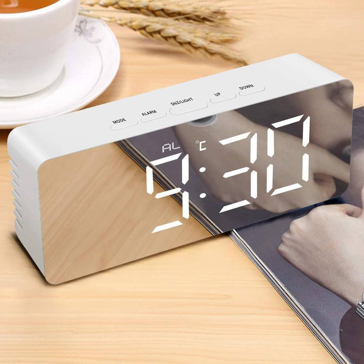 CRAYLUXE Digital LED Mirror Alarm Clock - Pack of 1 CRAYLUXE Digital LED Mirror Alarm Clock - Pack of 1