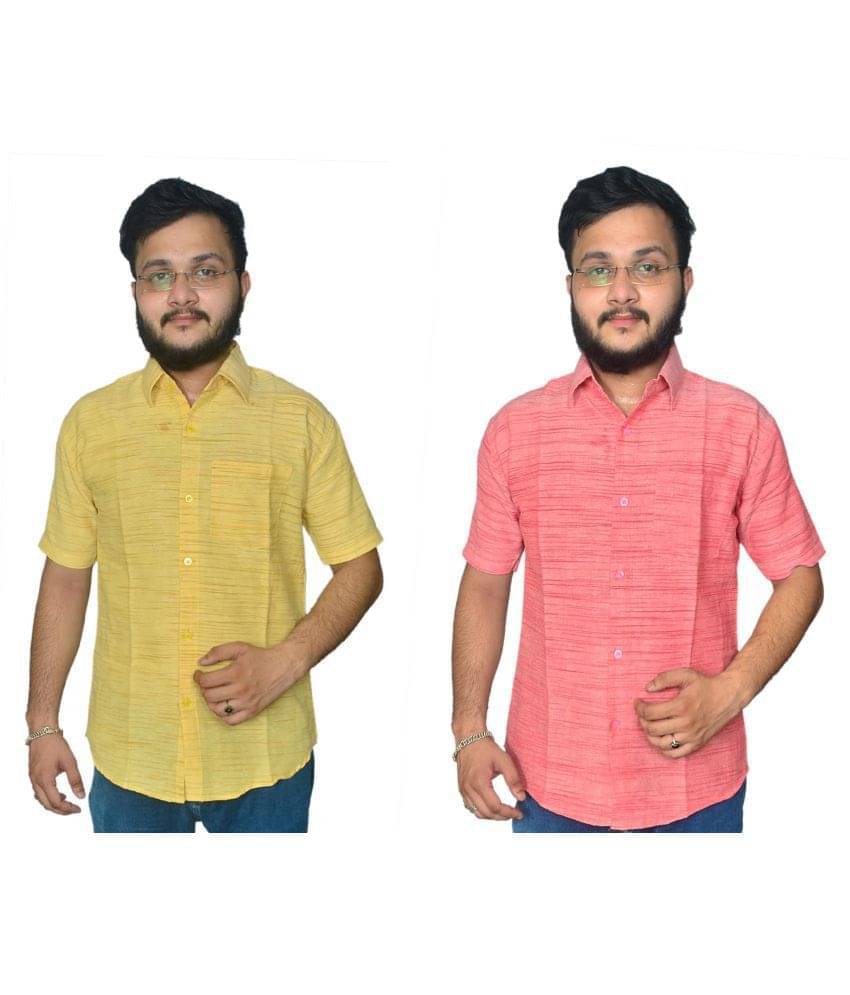 DESHBANDHU DBK Cotton Regular Fit Half Sleeves Men's Formal Shirt - Multi ( Pack of 2 ) DESHBANDHU DBK Cotton Regular Fit Half Sleeves Men's Formal Shirt - Multi ( Pack of 2 )