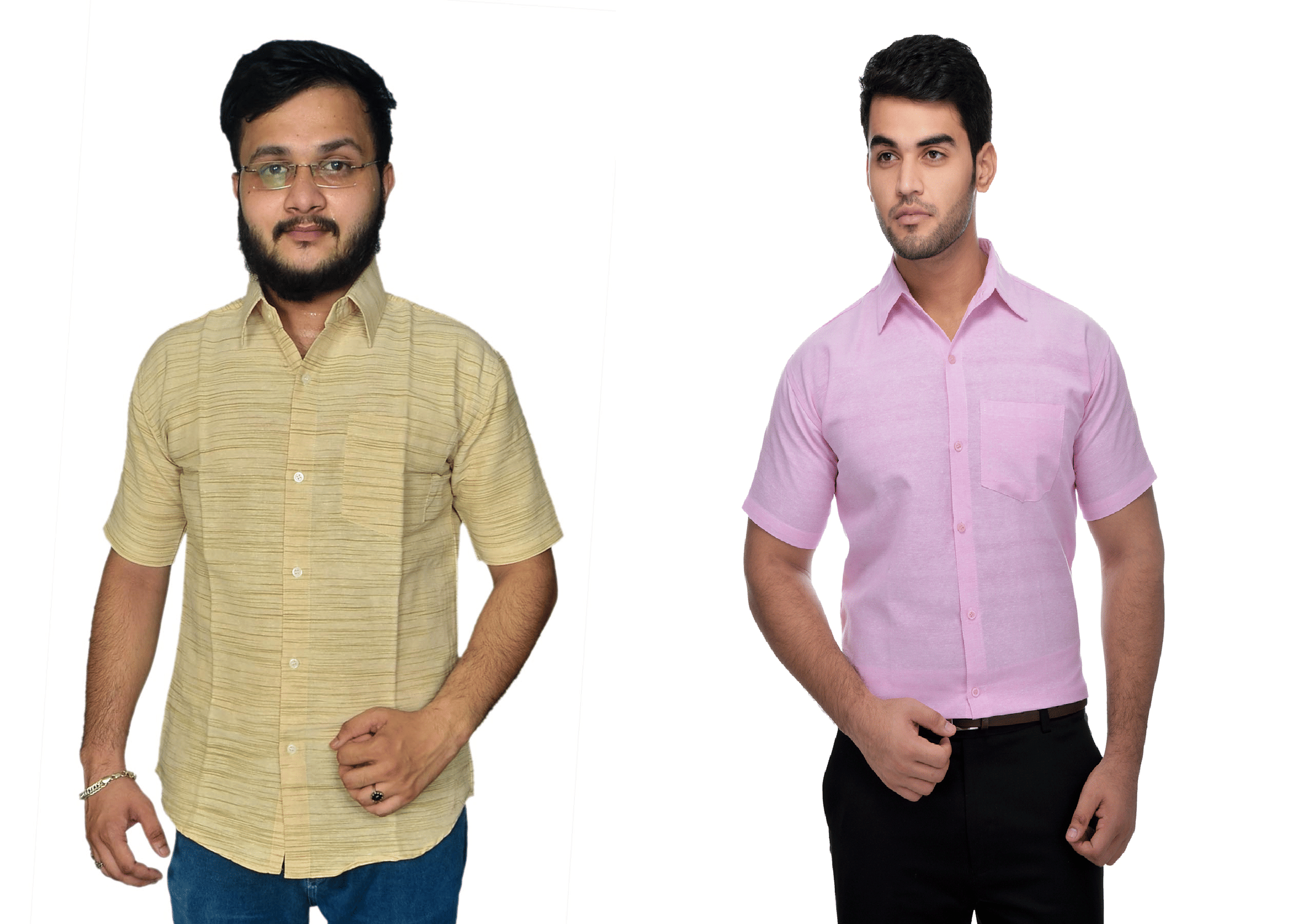     			DESHBANDHU DBK Cotton Regular Fit Half Sleeves Men's Formal Shirt - Multi ( Pack of 2 )