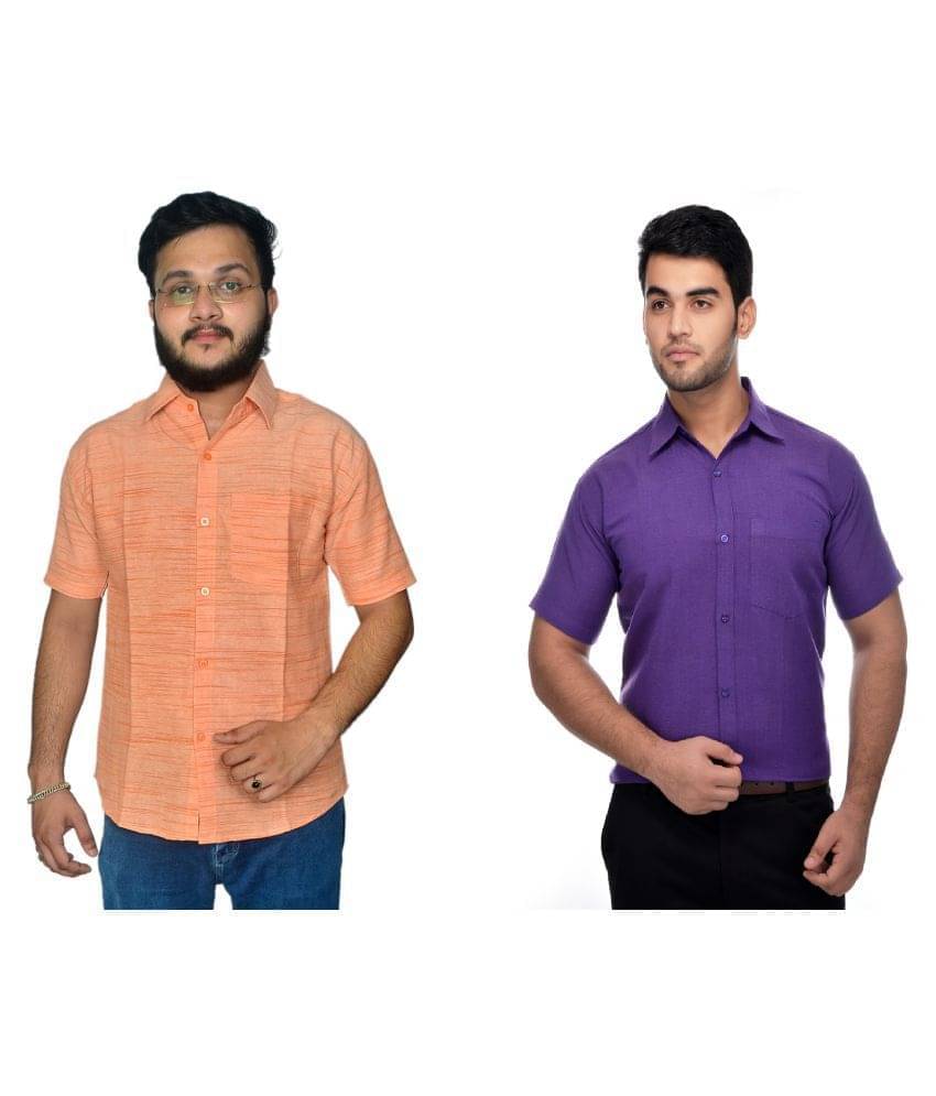     			DESHBANDHU DBK Cotton Regular Fit Half Sleeves Men's Formal Shirt - Multi ( Pack of 2 )