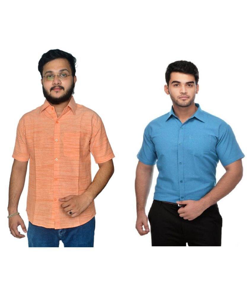 DESHBANDHU DBK Cotton Regular Fit Half Sleeves Men's Formal Shirt - Multi ( Pack of 2 ) DESHBANDHU DBK Cotton Regular Fit Half Sleeves Men's Formal Shirt - Multi ( Pack of 2 )
