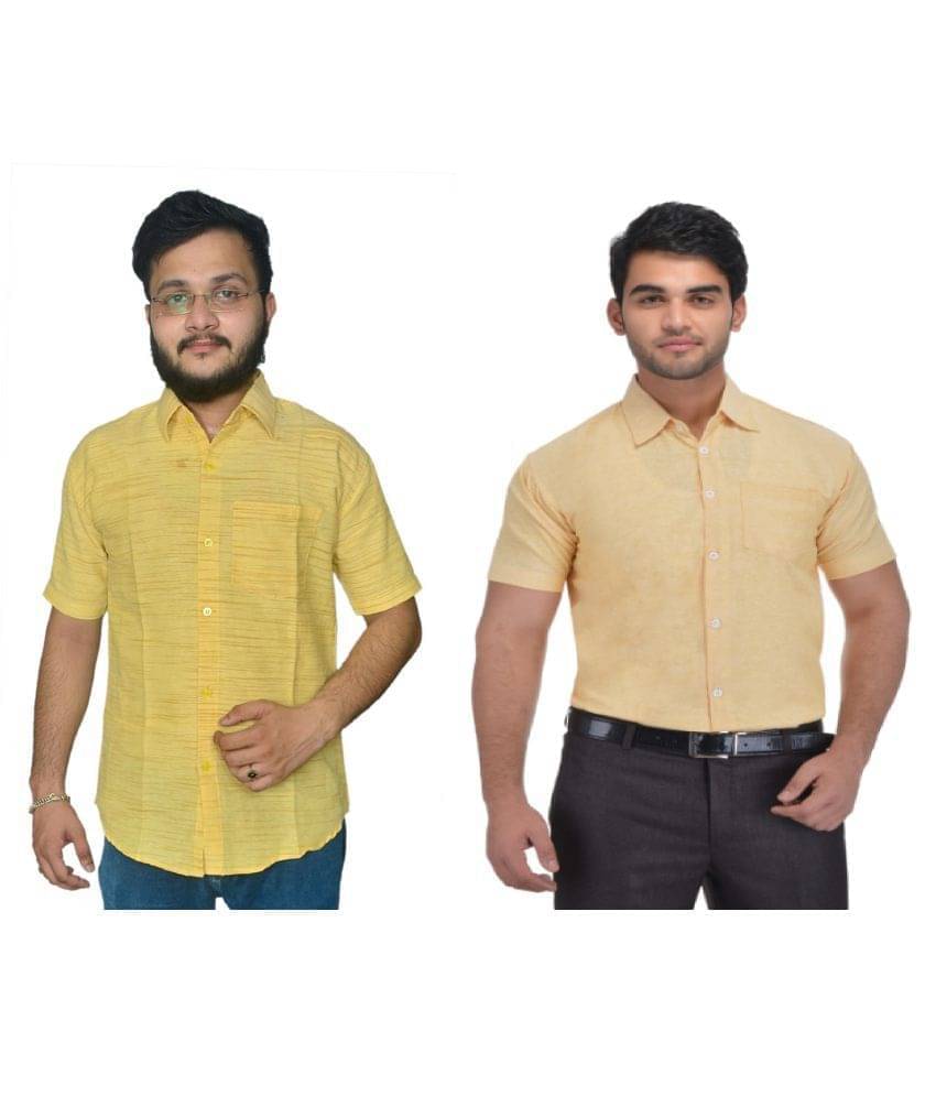     			DESHBANDHU DBK Cotton Regular Fit Half Sleeves Men's Formal Shirt - Multi ( Pack of 2 )