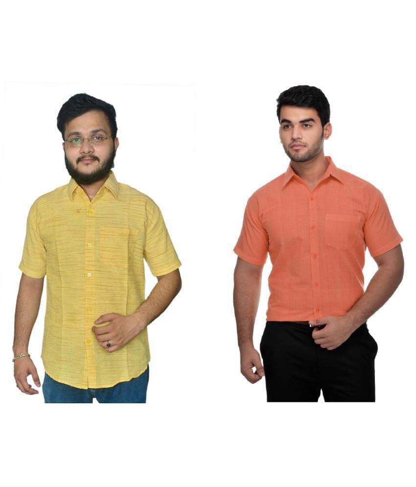     			DESHBANDHU DBK Cotton Regular Fit Half Sleeves Men's Formal Shirt - Multi ( Pack of 2 )