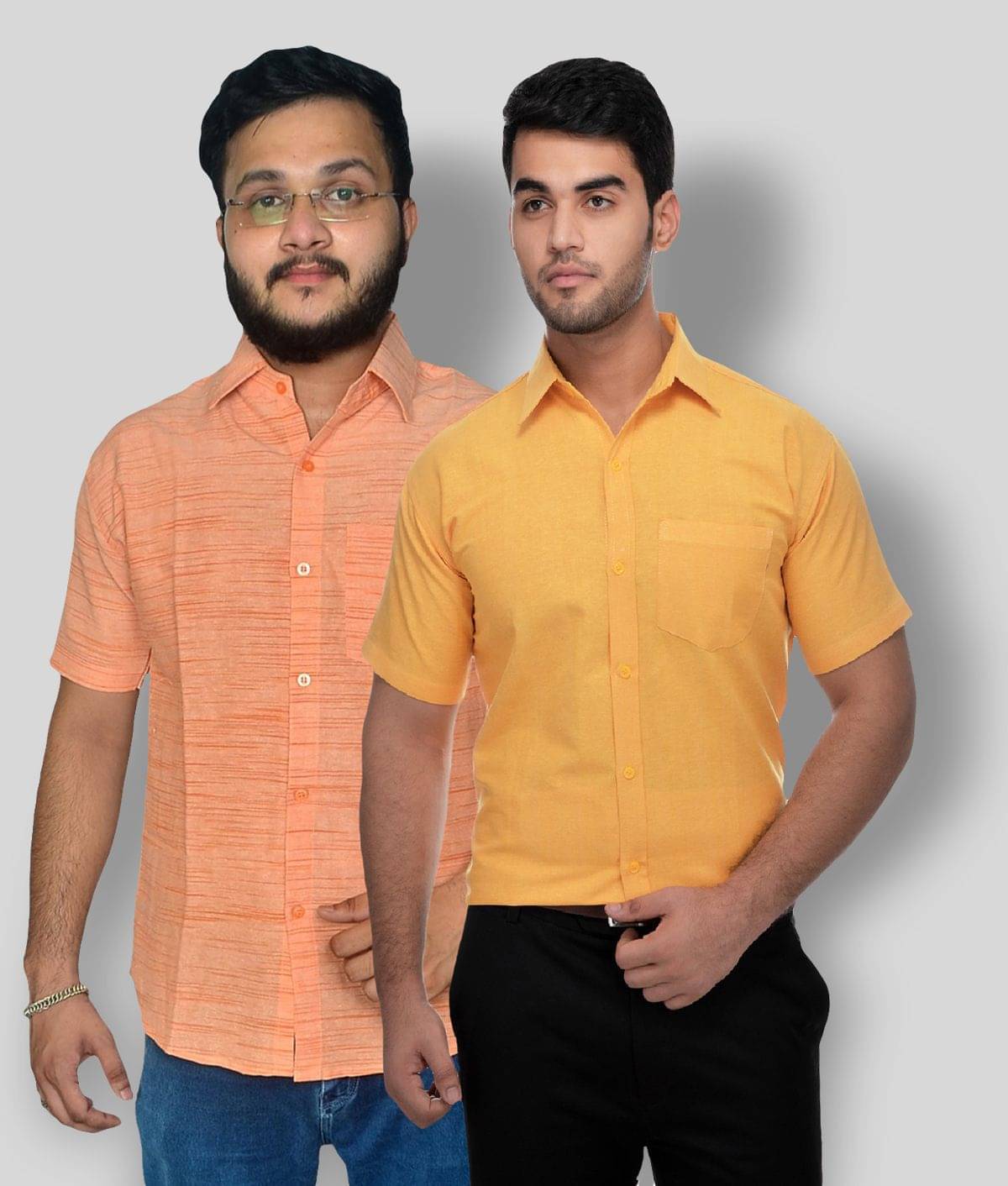 DESHBANDHU DBK Cotton Regular Fit Half Sleeves Men's Formal Shirt - Multi ( Pack of 2 ) DESHBANDHU DBK Cotton Regular Fit Half Sleeves Men's Formal Shirt - Multi ( Pack of 2 )