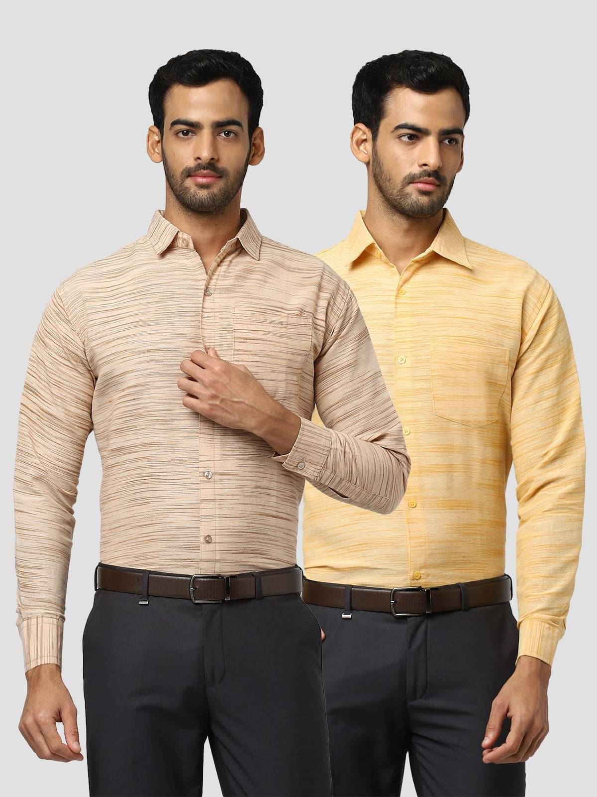 DESHBANDHU DBK Cotton Regular Fit Full Sleeves Men's Formal Shirt - Multicolor ( Pack of 2 ) DESHBANDHU DBK Cotton Regular Fit Full Sleeves Men's Formal Shirt - Multicolor ( Pack of 2 )