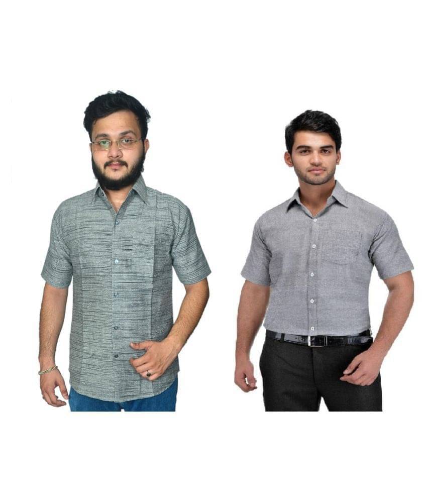 DESHBANDHU DBK Cotton Regular Fit Half Sleeves Men's Formal Shirt - Multi ( Pack of 2 ) DESHBANDHU DBK Cotton Regular Fit Half Sleeves Men's Formal Shirt - Multi ( Pack of 2 )