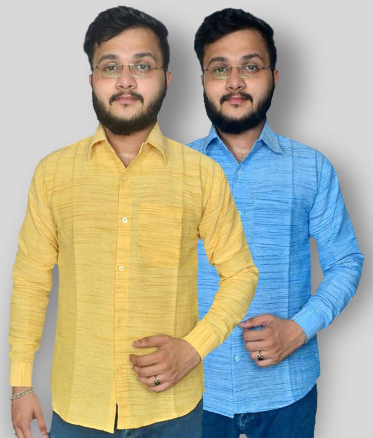     			DESHBANDHU DBK Cotton Regular Fit Full Sleeves Men's Formal Shirt - Multi ( Pack of 2 )