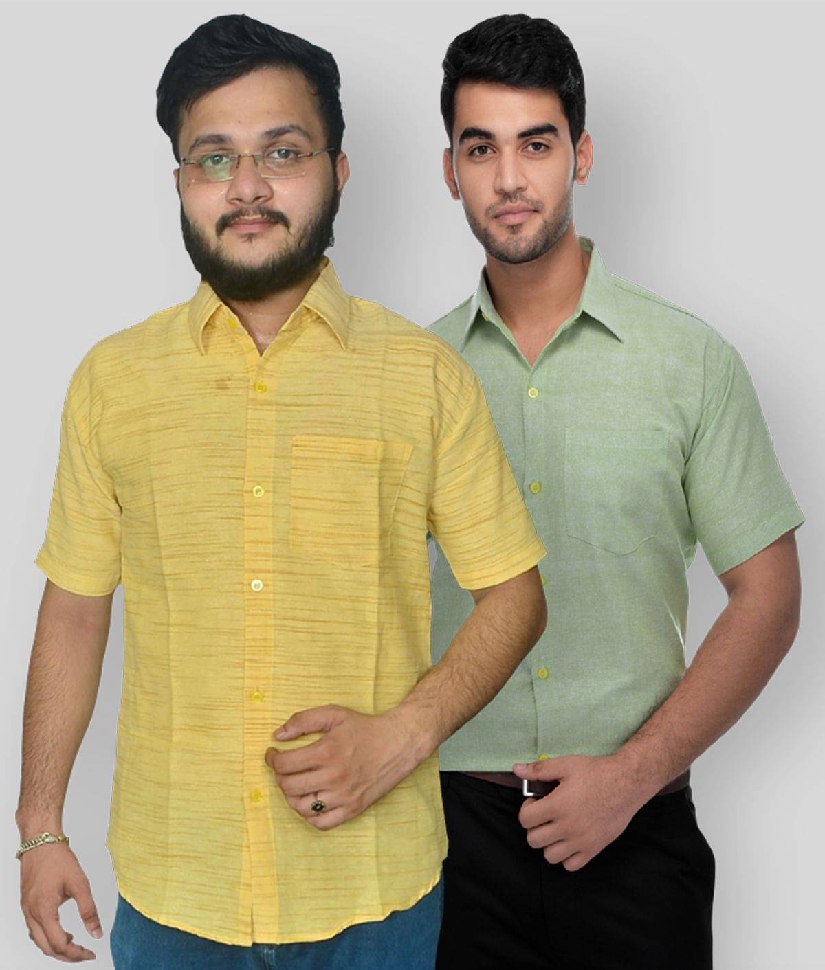 DESHBANDHU DBK Cotton Regular Fit Half Sleeves Men's Formal Shirt - Multi ( Pack of 2 ) DESHBANDHU DBK Cotton Regular Fit Half Sleeves Men's Formal Shirt - Multi ( Pack of 2 )