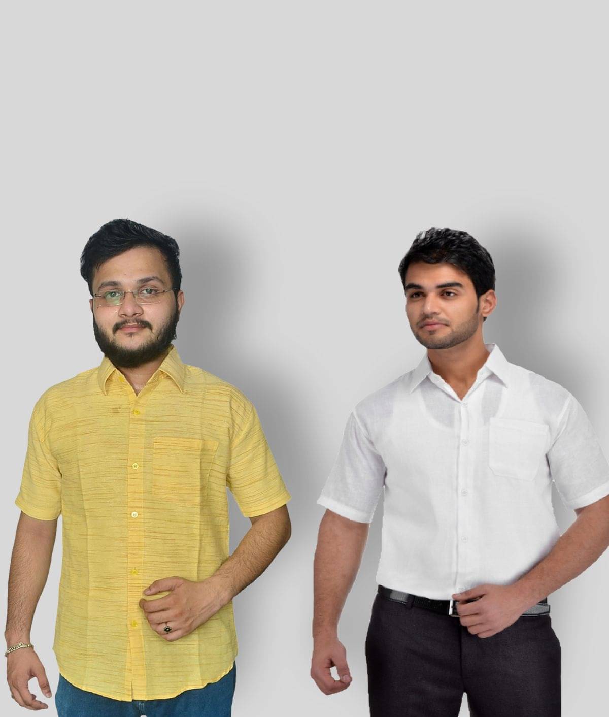     			DESHBANDHU DBK Cotton Regular Fit Half Sleeves Men's Formal Shirt - Multi ( Pack of 2 )