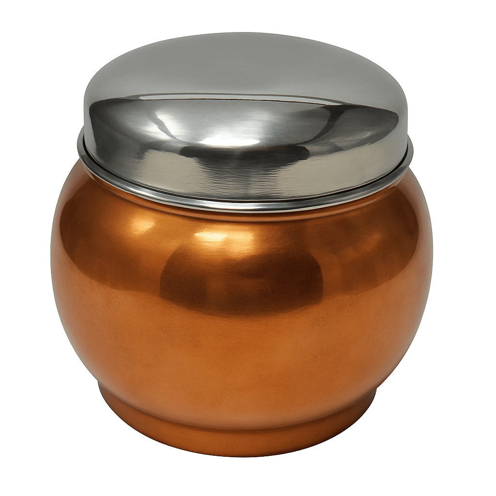 Dynore Belly Shape Dabba Steel Copper Utility Container ( Set of 1 ) Dynore Belly Shape Dabba Steel Copper Utility Container ( Set of 1 )