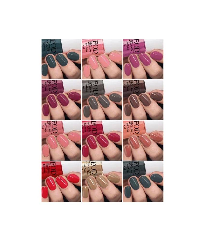     			EOD Glossy High Shine Nail Polish Set, Multi Colour, 6ml each (Pack of 12)