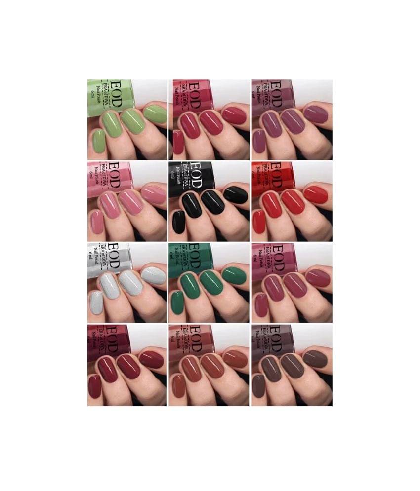     			EOD High Shine Nail Polish Set, Multi Colour, 6ml each (Pack of 12)